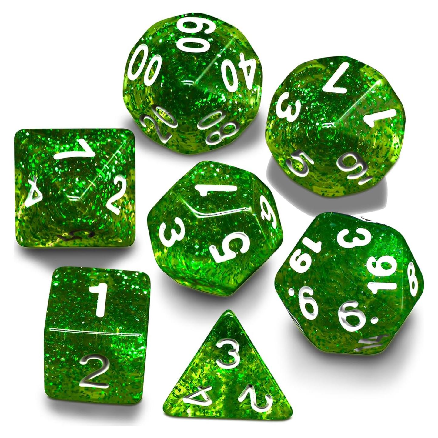 Juego de Dados de Rol POTALL D&D 10 Caras Verde