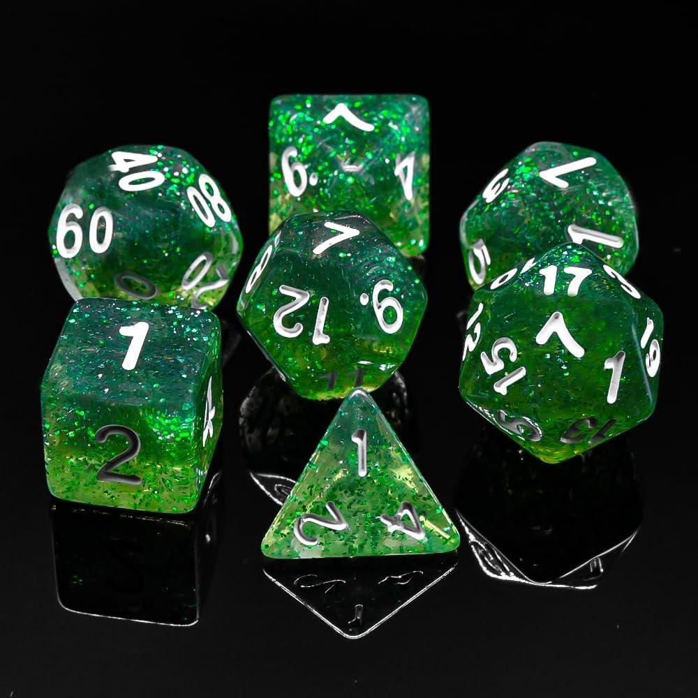 Juego de Dados de Rol POTALL D&D 10 Caras Verde