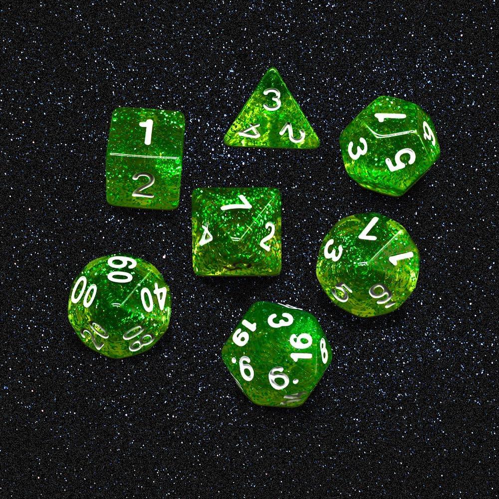 Juego de Dados de Rol POTALL D&D 10 Caras Verde