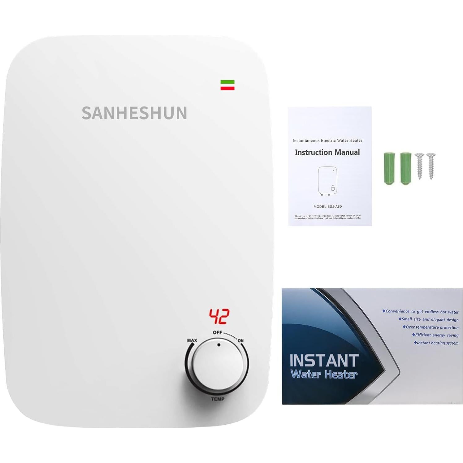 Calentador de Agua Eléctrico Sin Tanque Sanheshun 13KW 240V