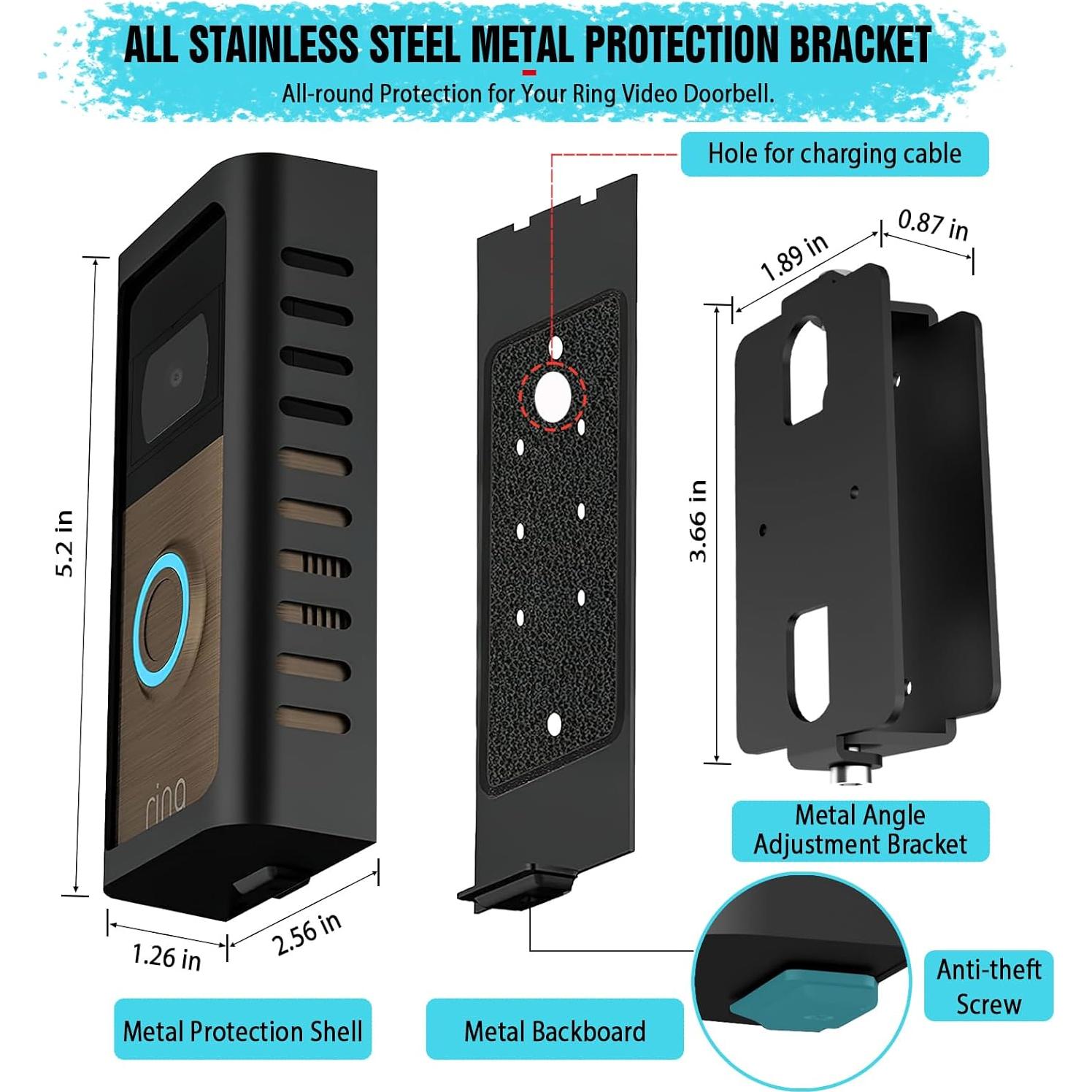 Soporte de timbre antirrobo PUCCI RVDM-02 ajustable 45-135°