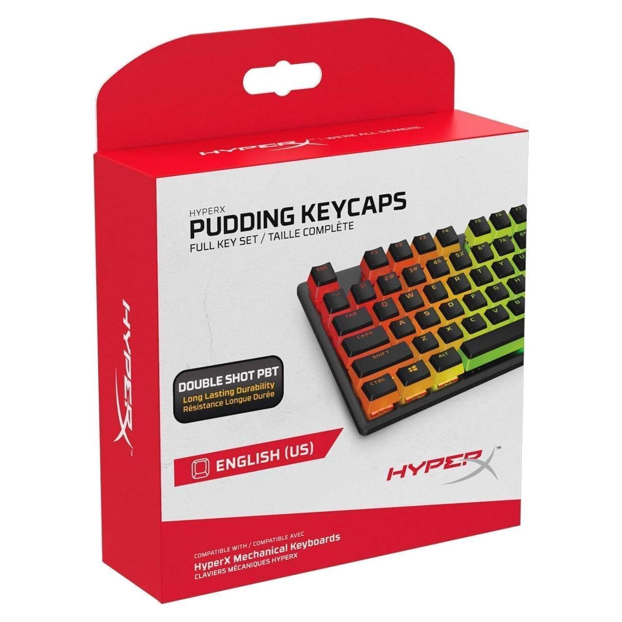 HyperX Pudding Keycaps - Juego de 104 Teclas PBT Negro