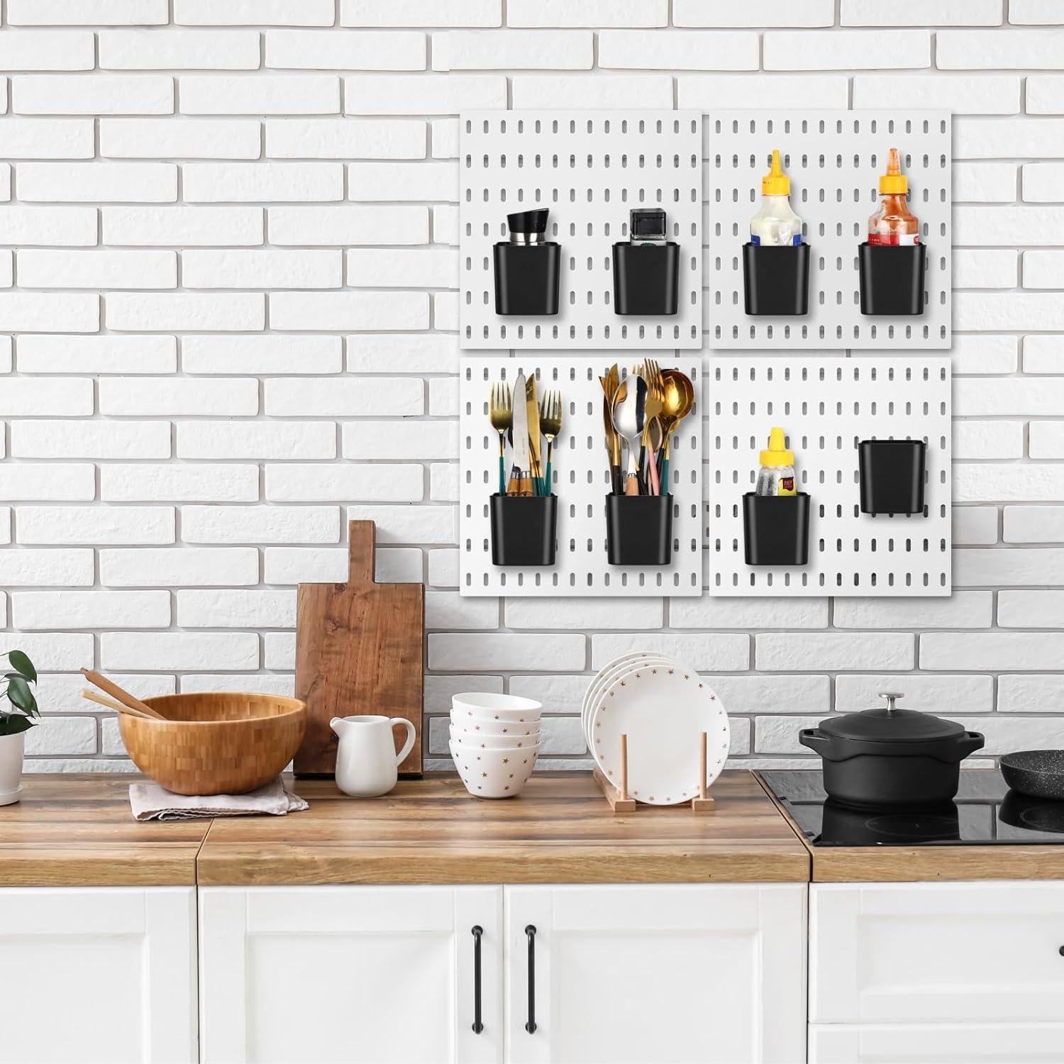Tanlade 4 Tazas Organizadoras para Tablero Perforado - Negro