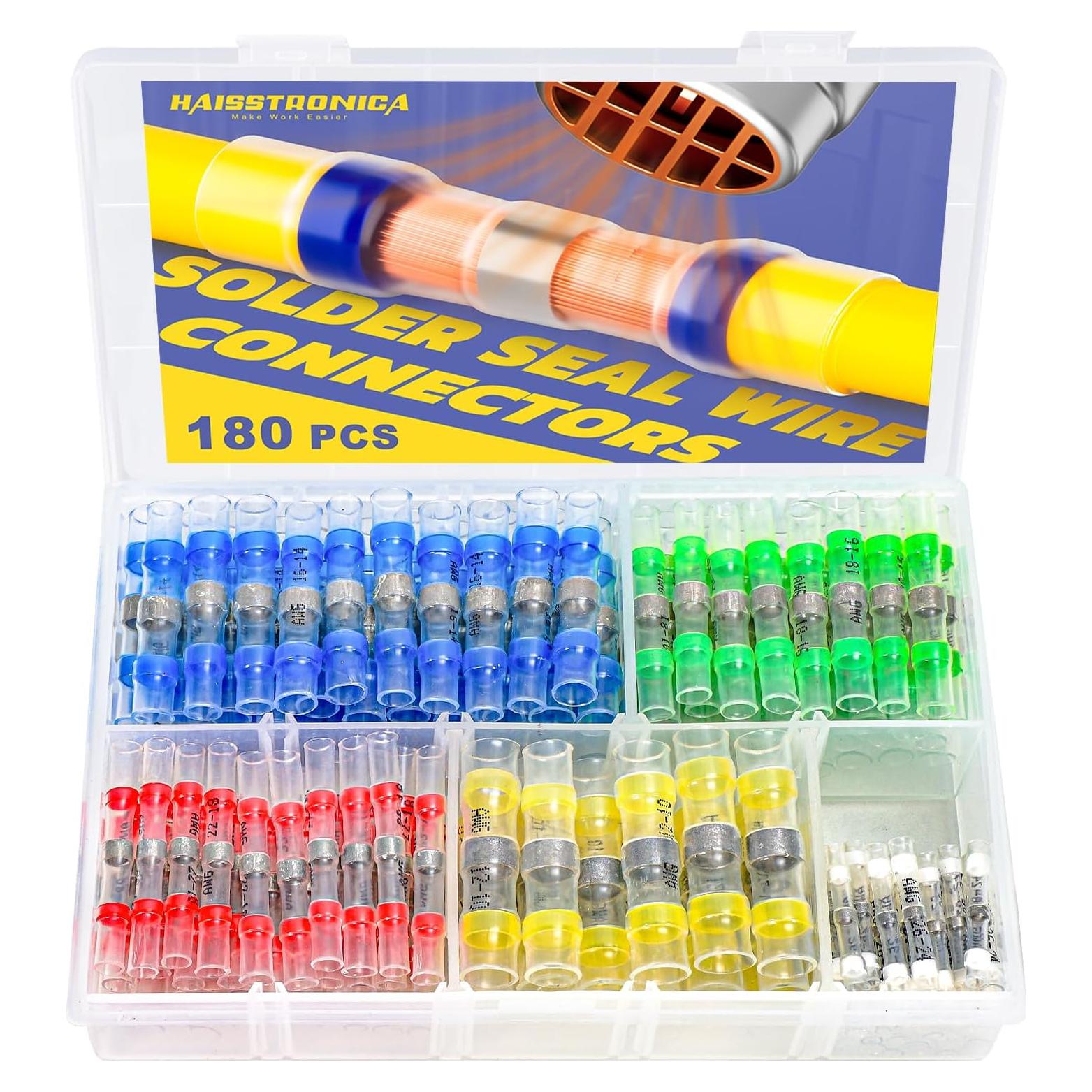 Kit 180 Conectores de Cable con Soldadura Haisstronica Impermeables