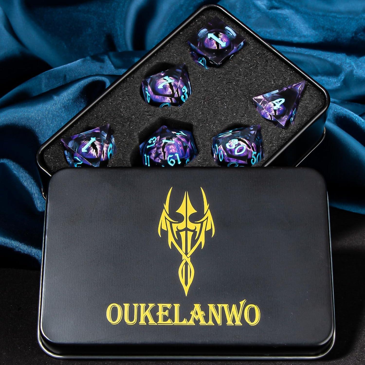 Juego de Dados Ojo de Dragón YIKELAN 7 Pcs D&D Poliedricos