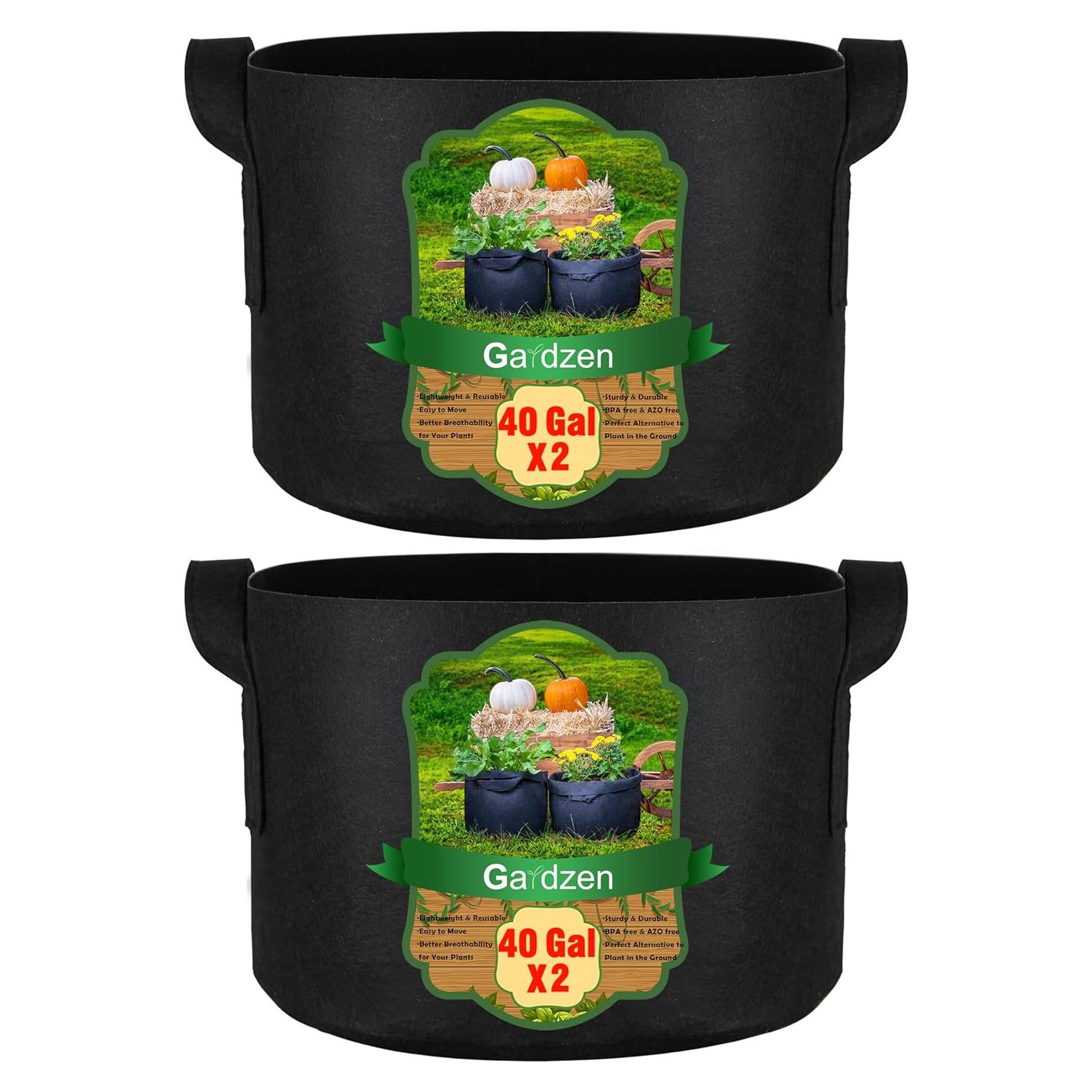 Bolsas de Cultivo Gardzen 40 Galones 2-Pack Tela Aireación