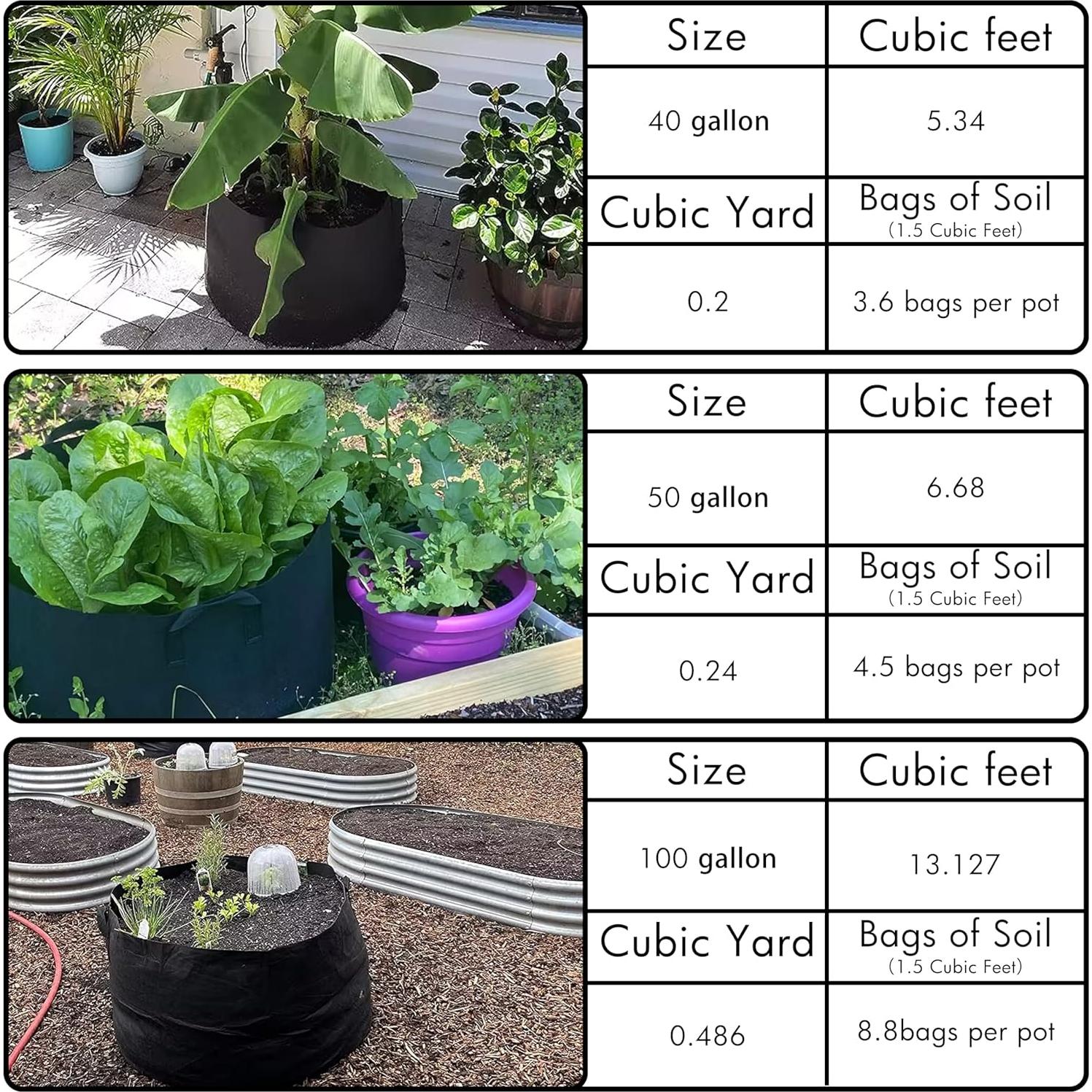 Bolsas de Cultivo Gardzen 40 Galones 2-Pack Tela Aireación