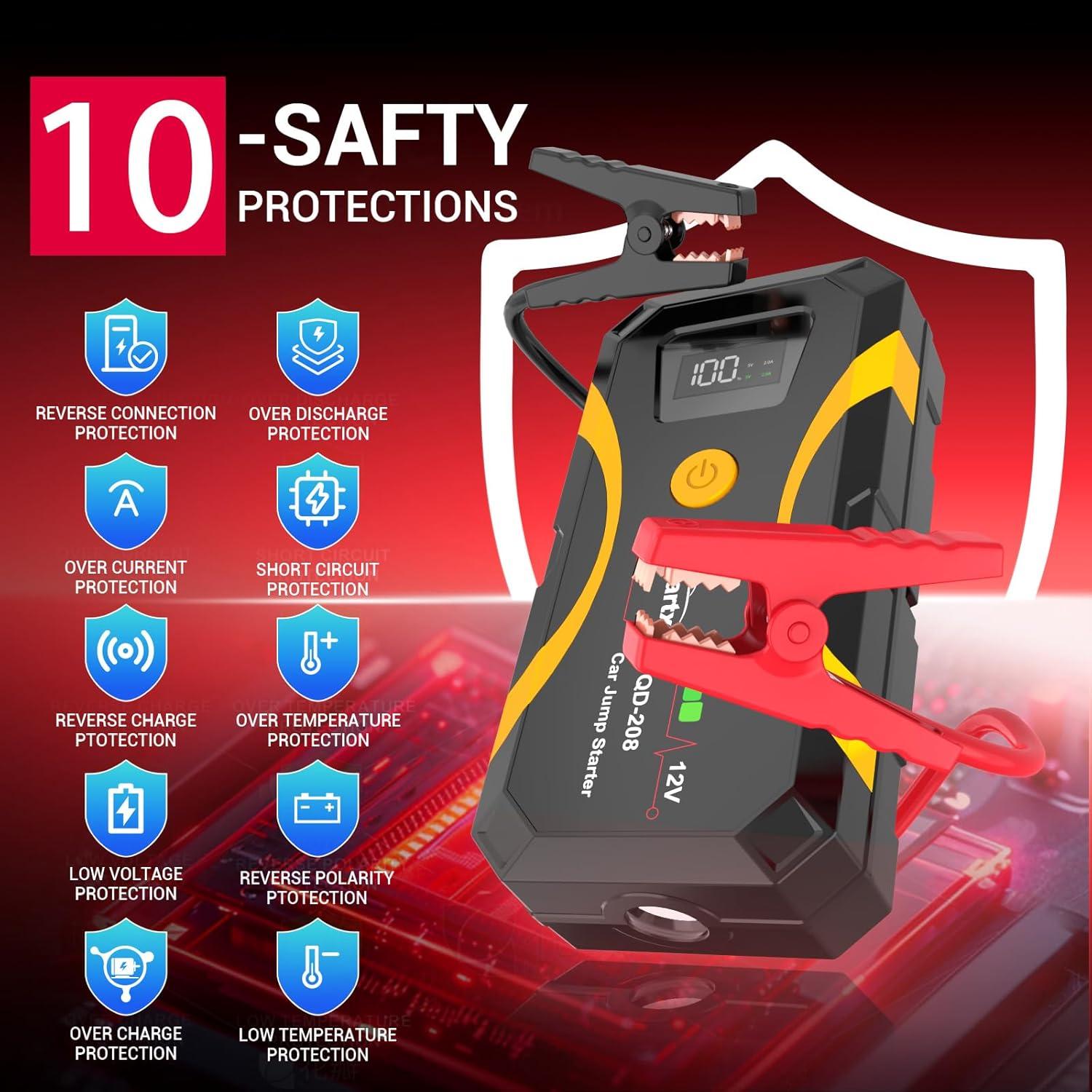 Arrancador de Batería Scstartx QD-208 3000A 12V Portátil