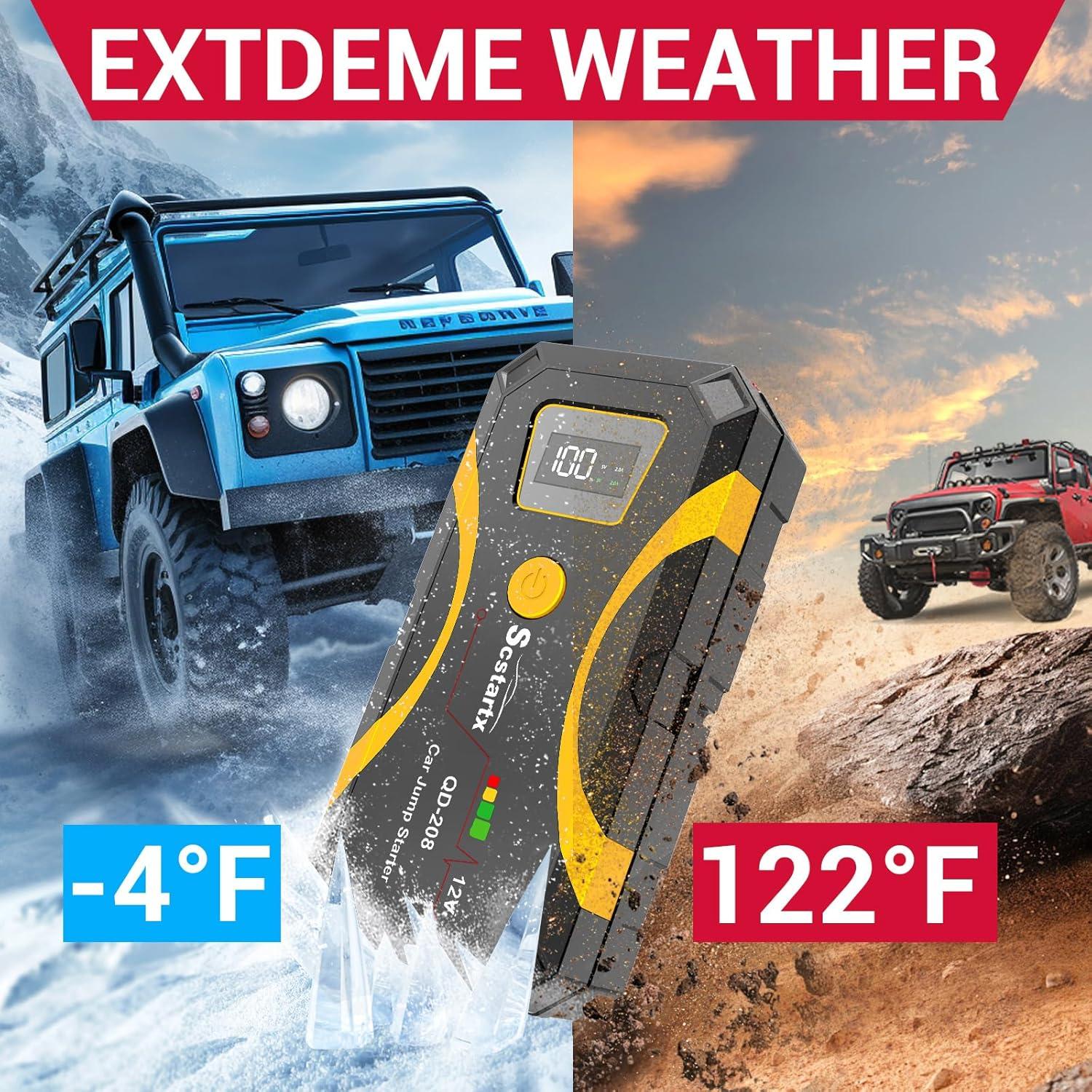 Arrancador de Batería Scstartx QD-208 3000A 12V Portátil