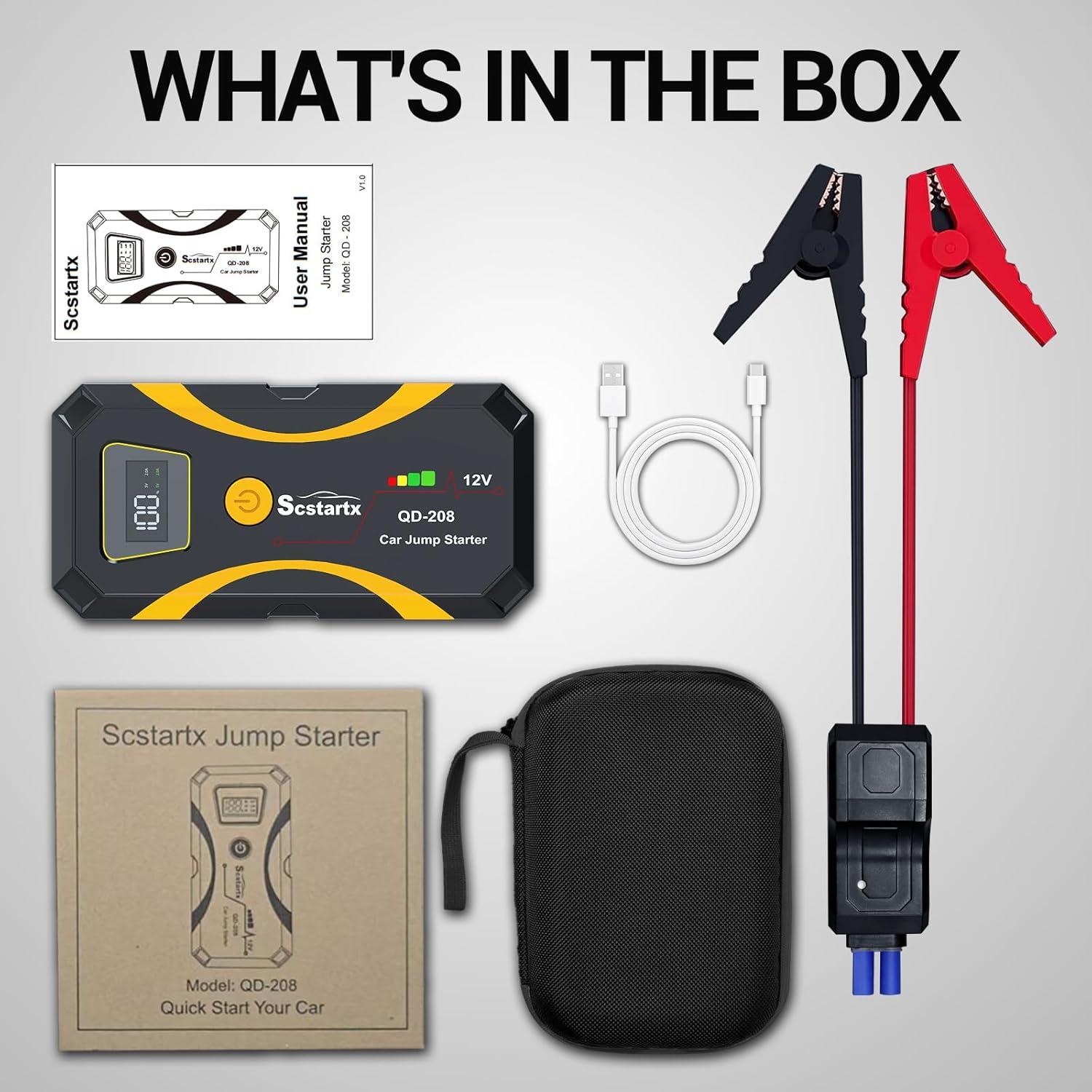 Arrancador de Batería Scstartx QD-208 3000A 12V Portátil