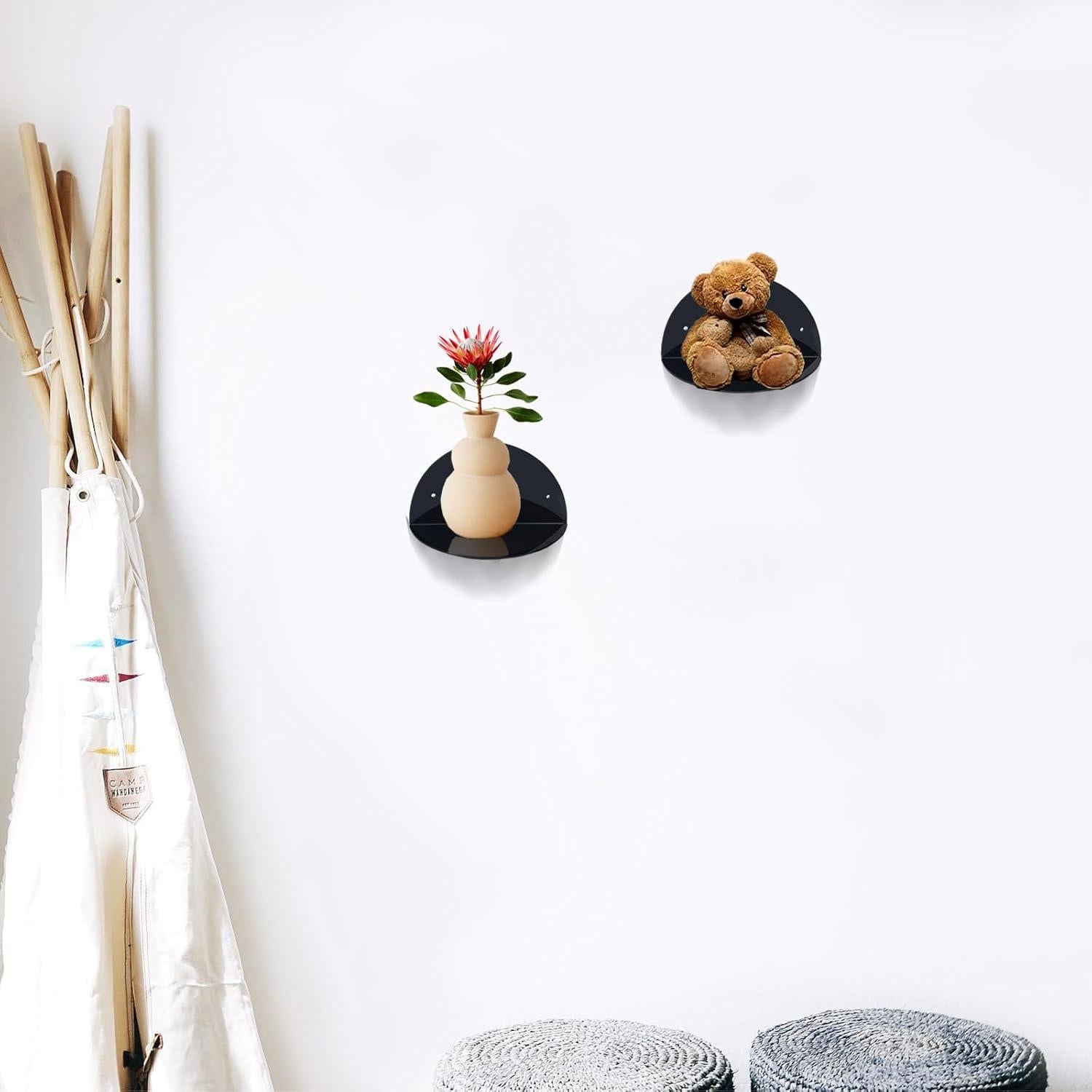 Estantes Flotantes Acrílicos ROYALITA - Paquete de 2, Negro