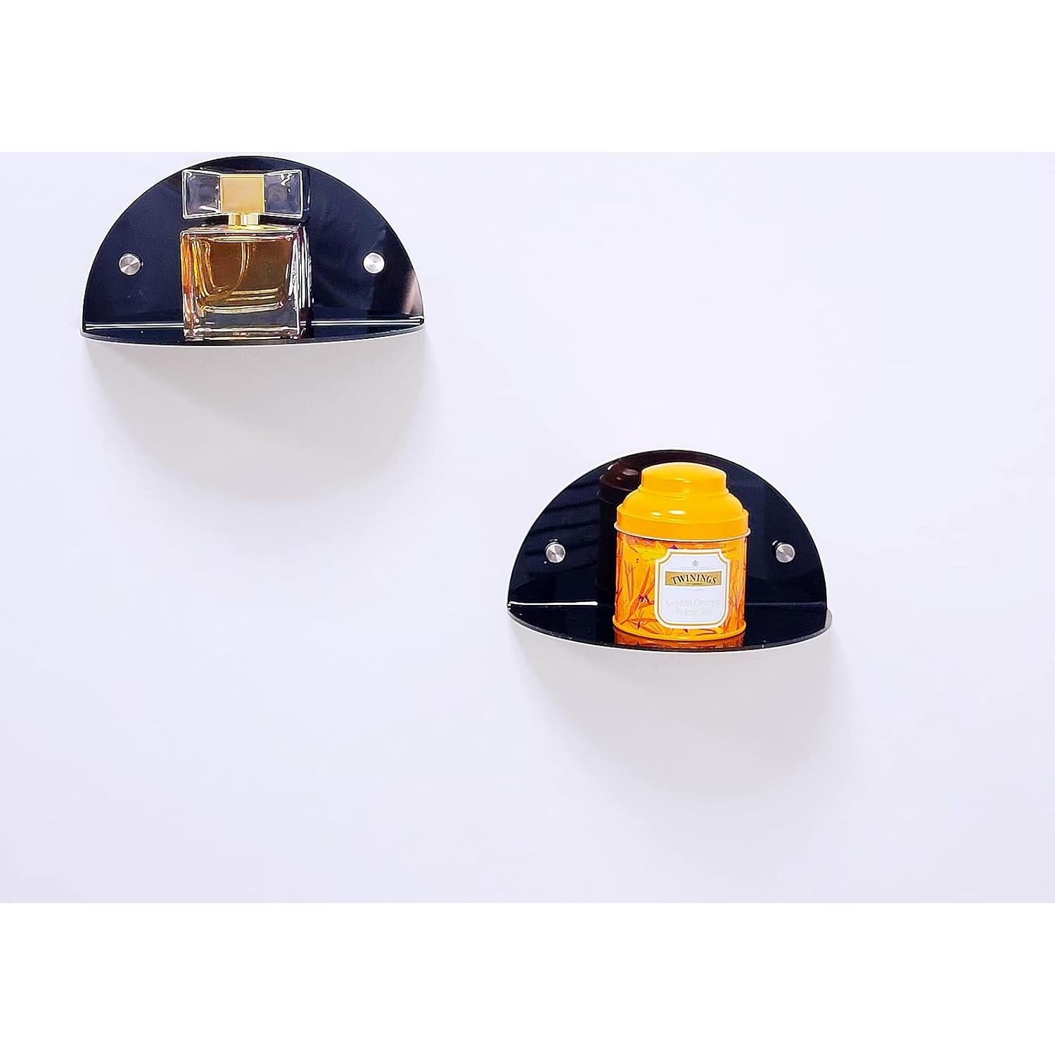 Estantes Flotantes Acrílicos ROYALITA - Paquete de 2, Negro