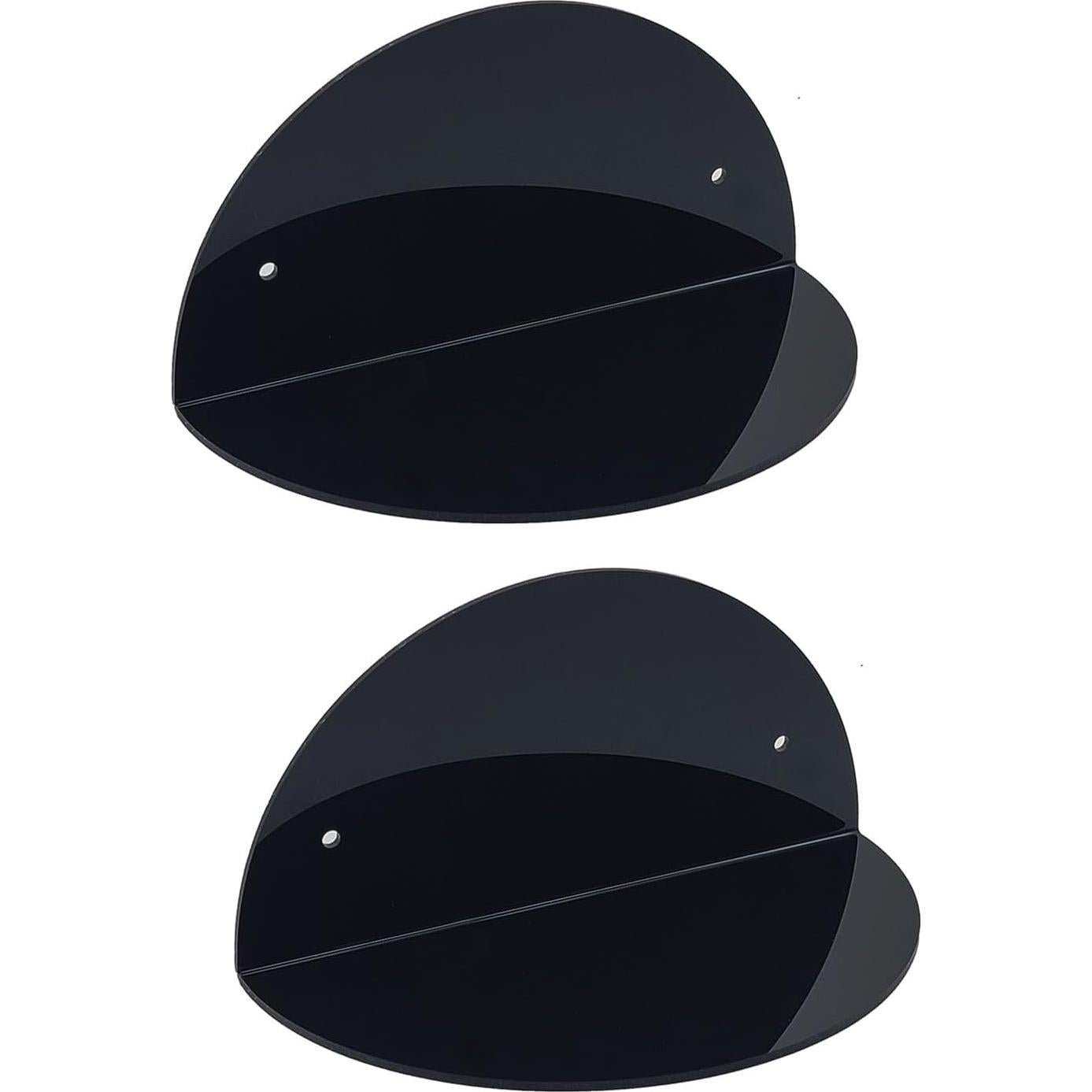 Estantes Flotantes Acrílicos ROYALITA - Paquete de 2, Negro