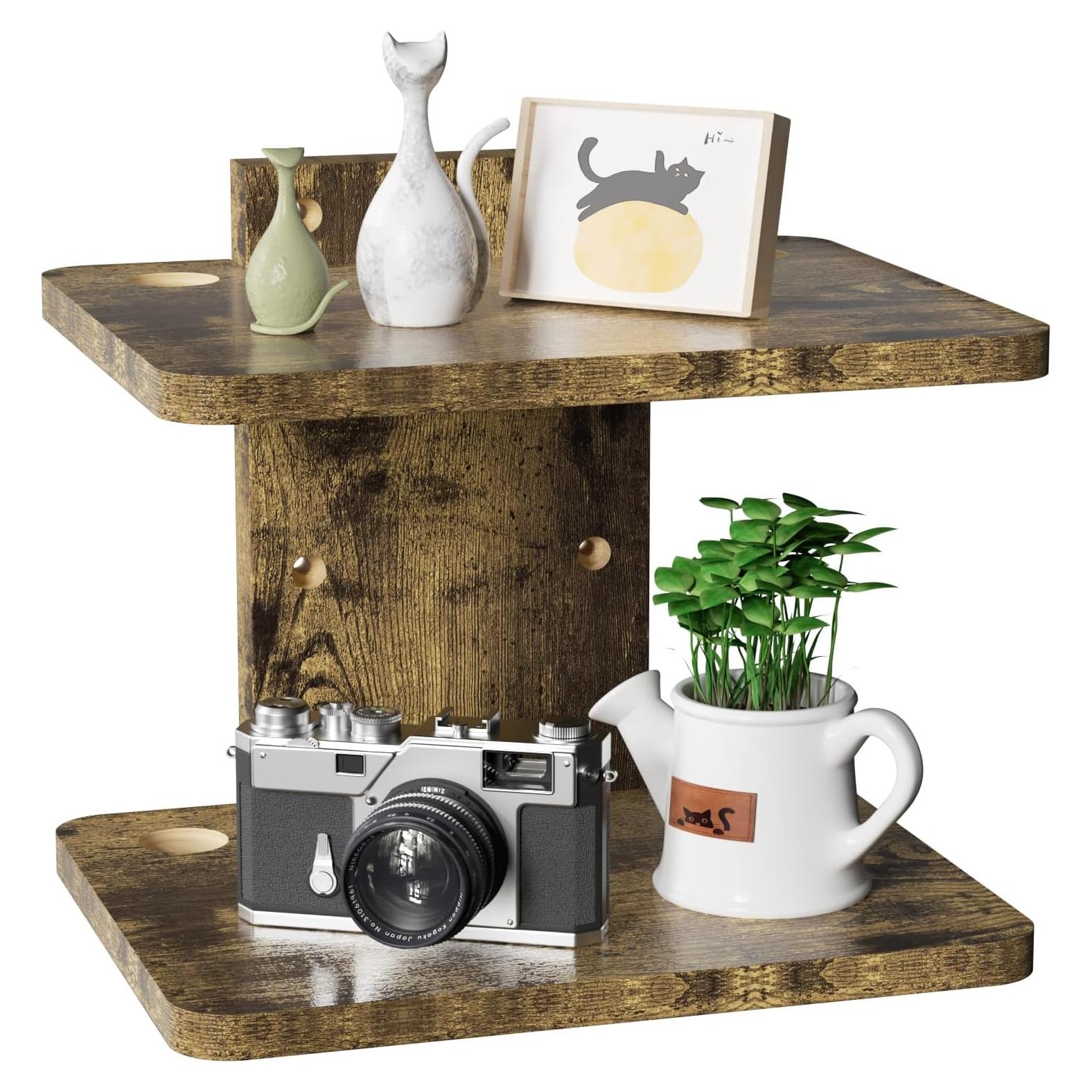 Estante de TV flotante WALI CS202NC, 2 estantes madera 10 kg