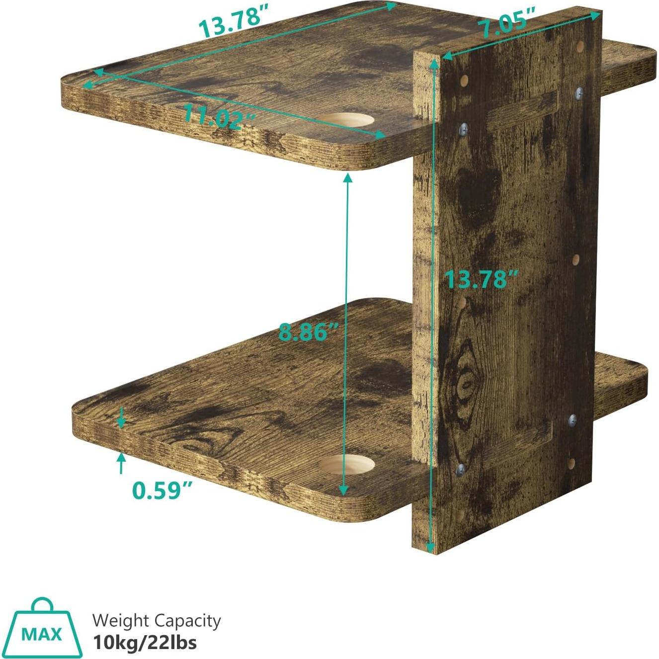 Estante de TV flotante WALI CS202NC, 2 estantes madera 10 kg