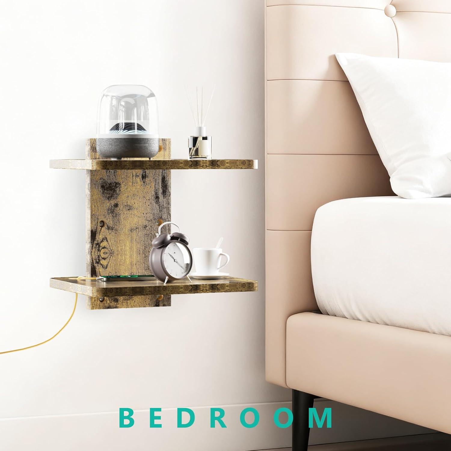 Estante de TV flotante WALI CS202NC, 2 estantes madera 10 kg