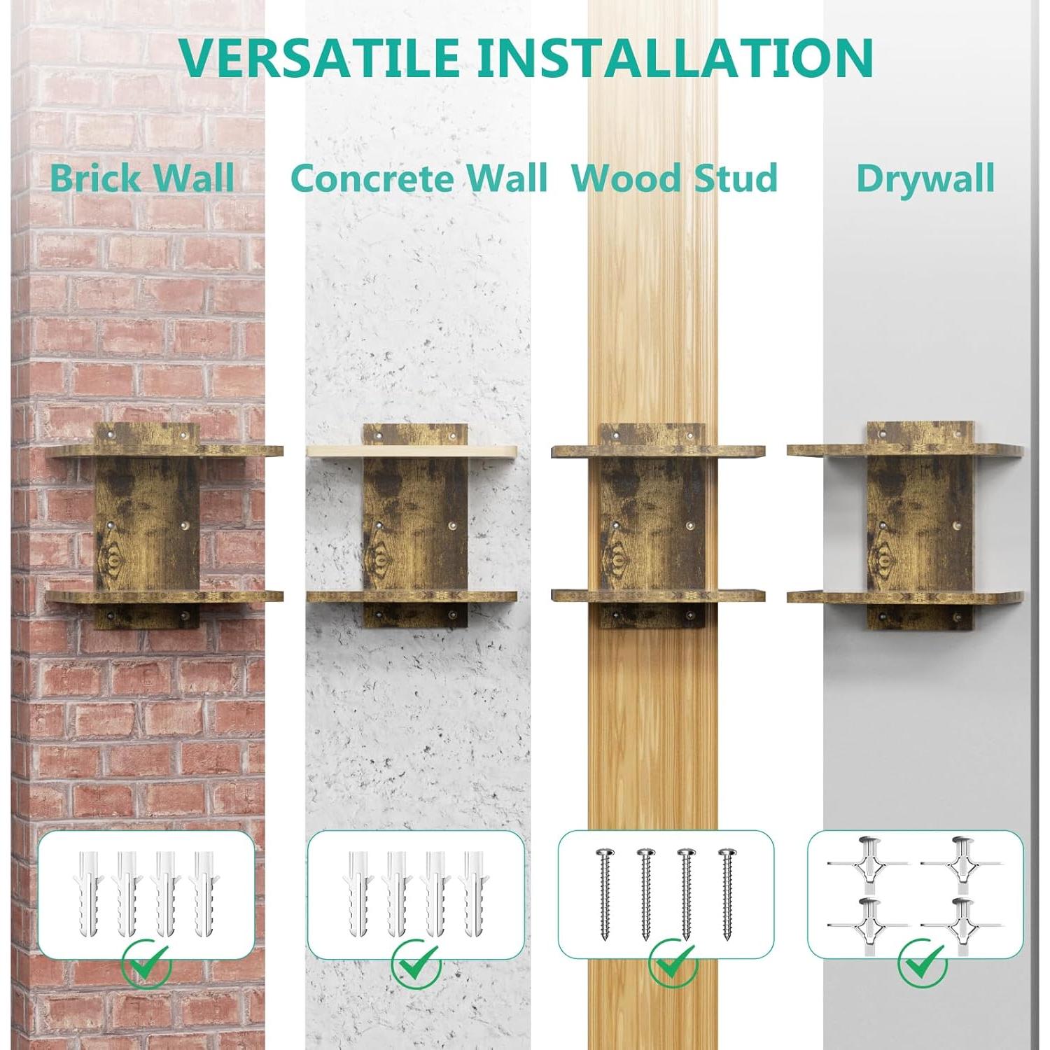 Estante de TV flotante WALI CS202NC, 2 estantes madera 10 kg