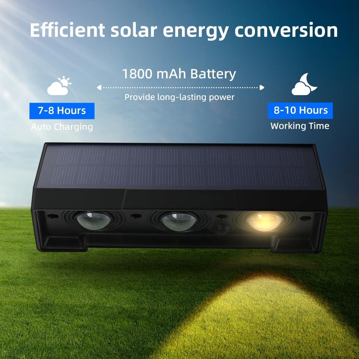 Luces de Pared Solares XmnSoly LED 3 Lentes Impermeables