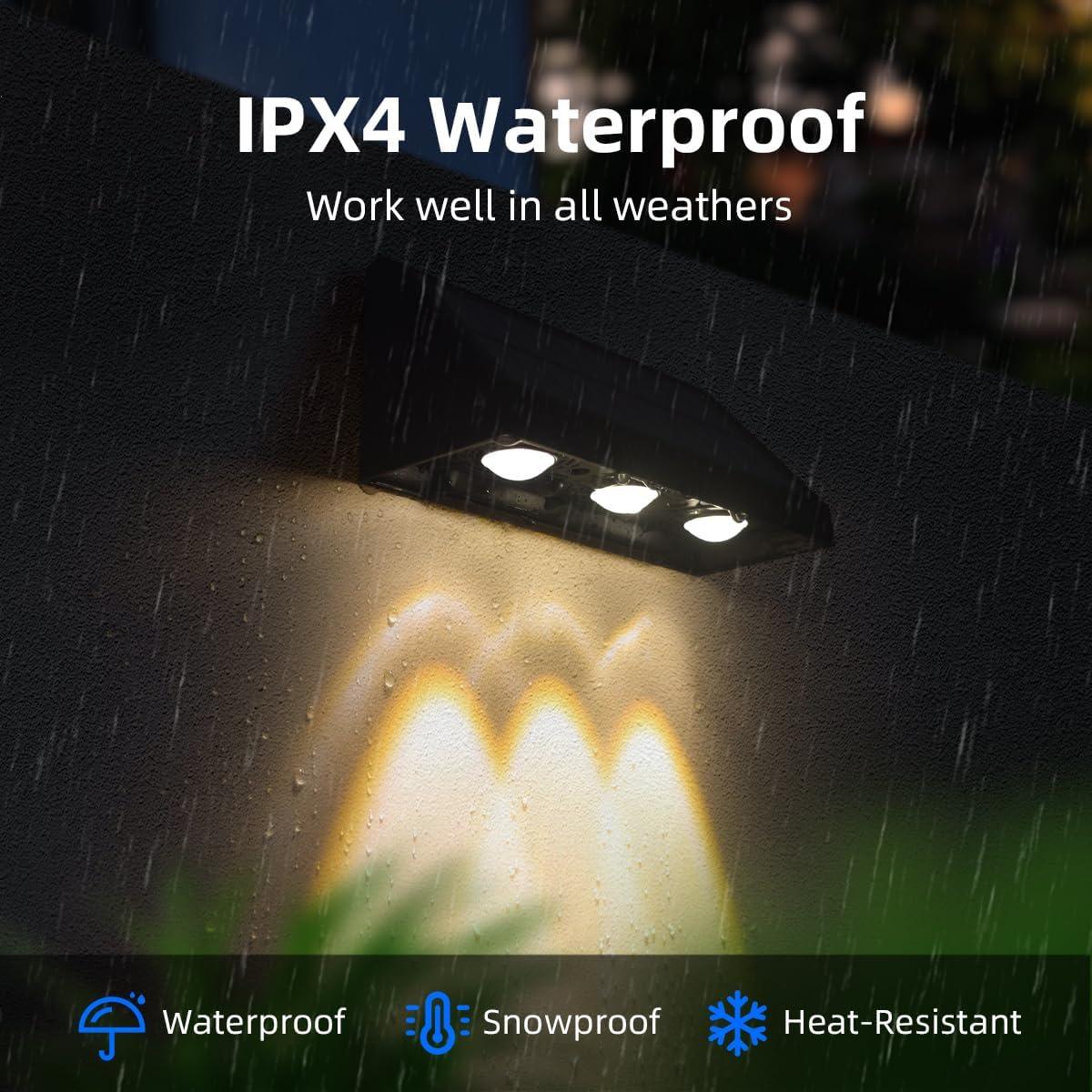 Luces de Pared Solares XmnSoly LED 3 Lentes Impermeables