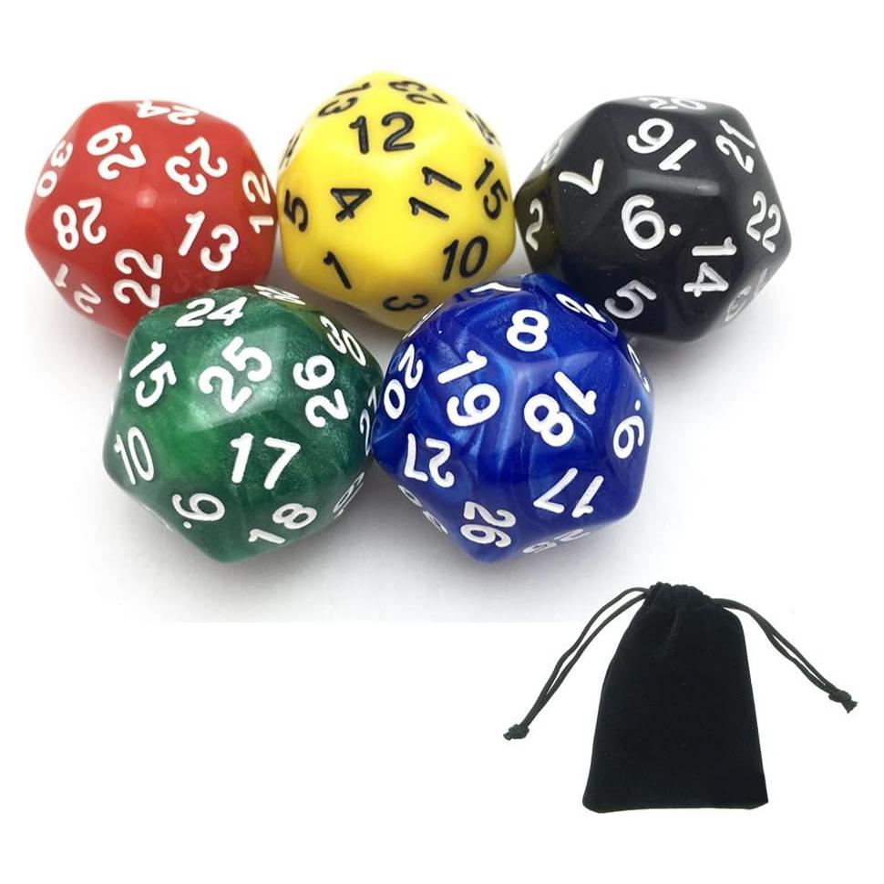 Dados D30 SmartDealsPro - 5 Colores para Juegos de Mesa