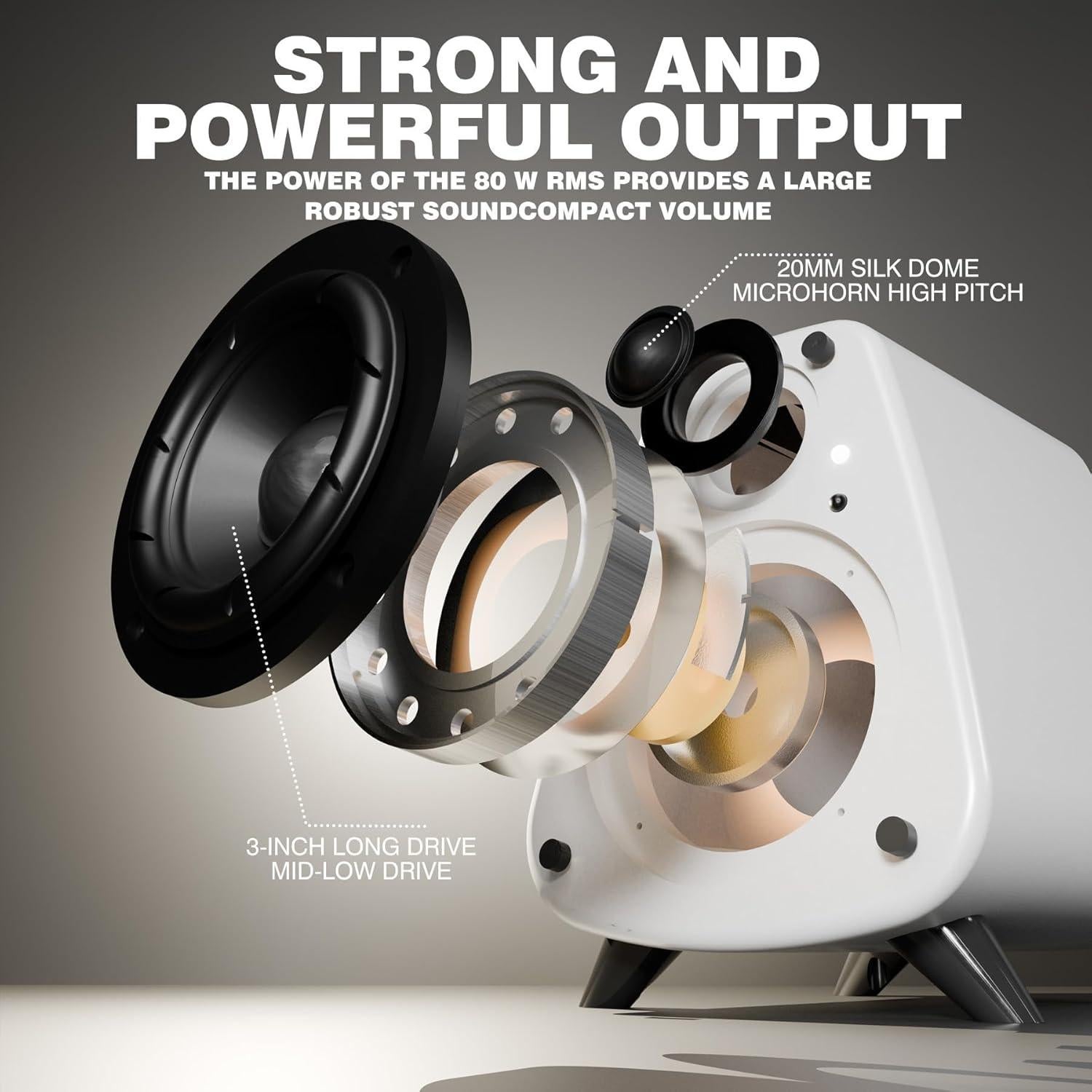 Altavoces Activos AORS AS31 - 80W RMS, Bluetooth 5.3, Madera Negra