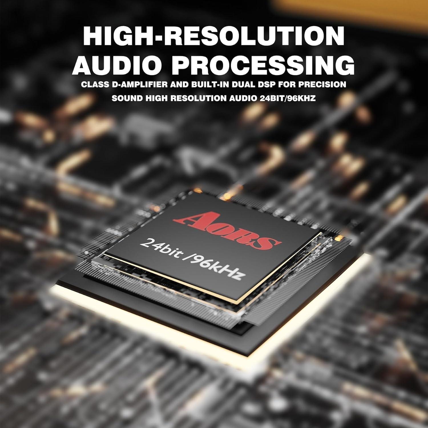 Altavoces Activos AORS AS31 - 80W RMS, Bluetooth 5.3, Madera Negra