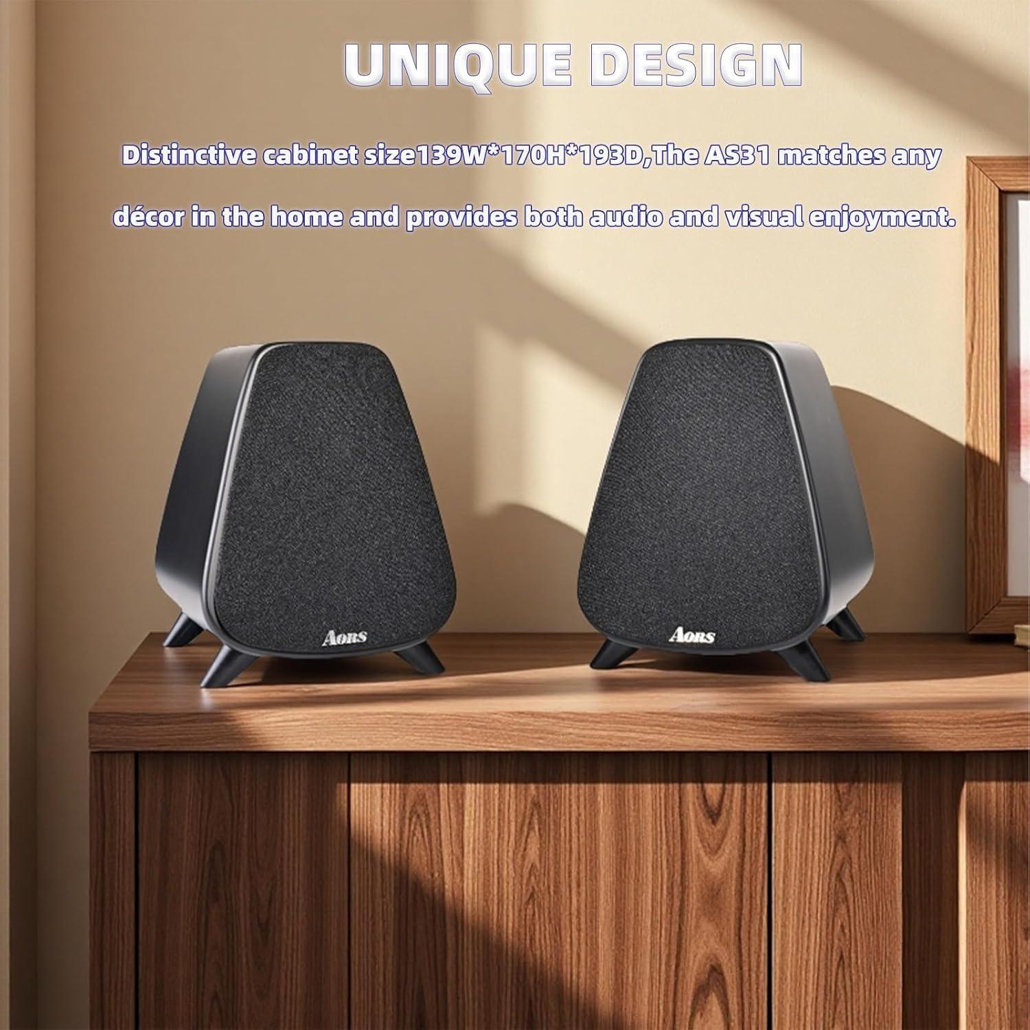 Altavoces Activos AORS AS31 - 80W RMS, Bluetooth 5.3, Madera Negra