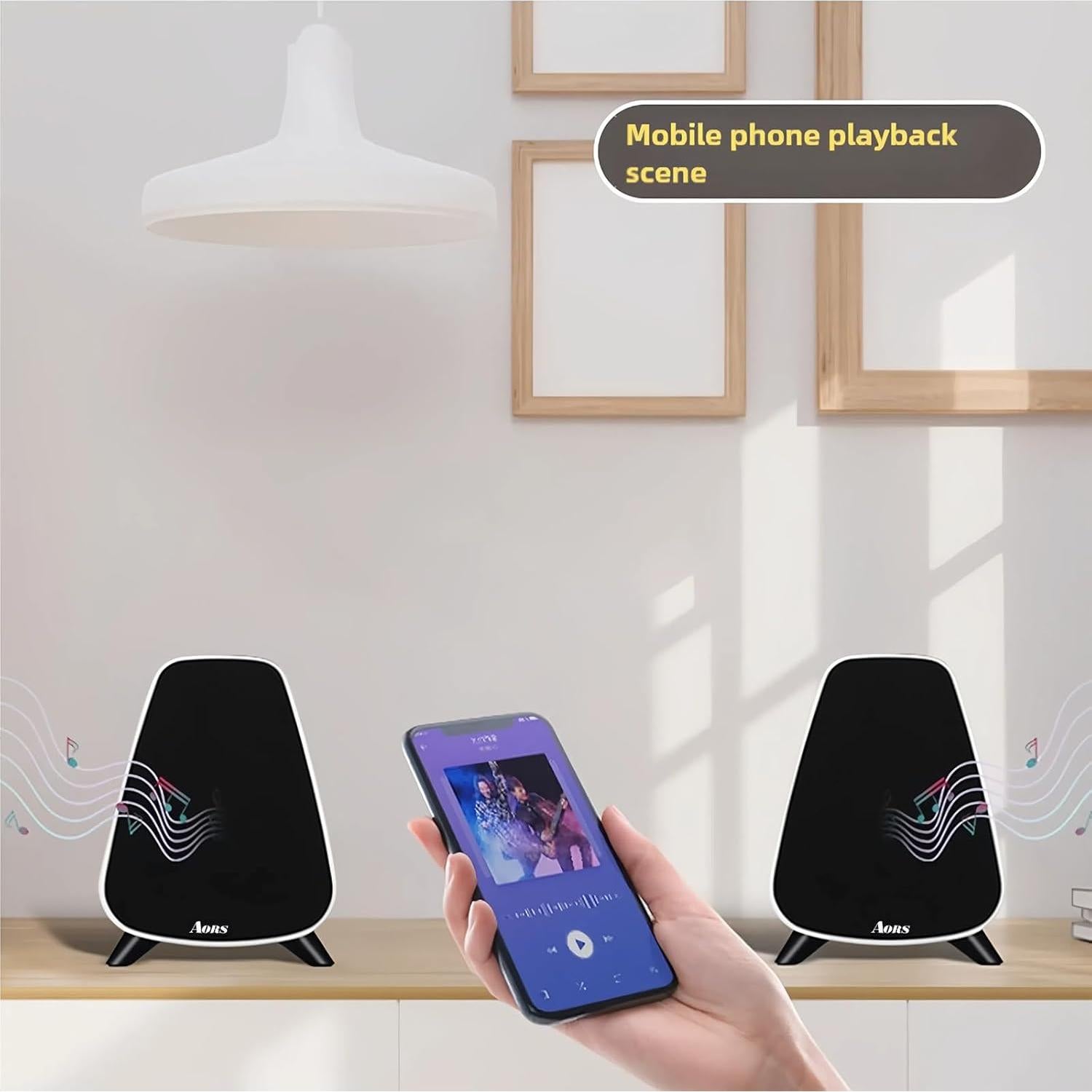 Altavoces Activos AORS AS31 - 80W RMS, Bluetooth 5.3, Madera Negra