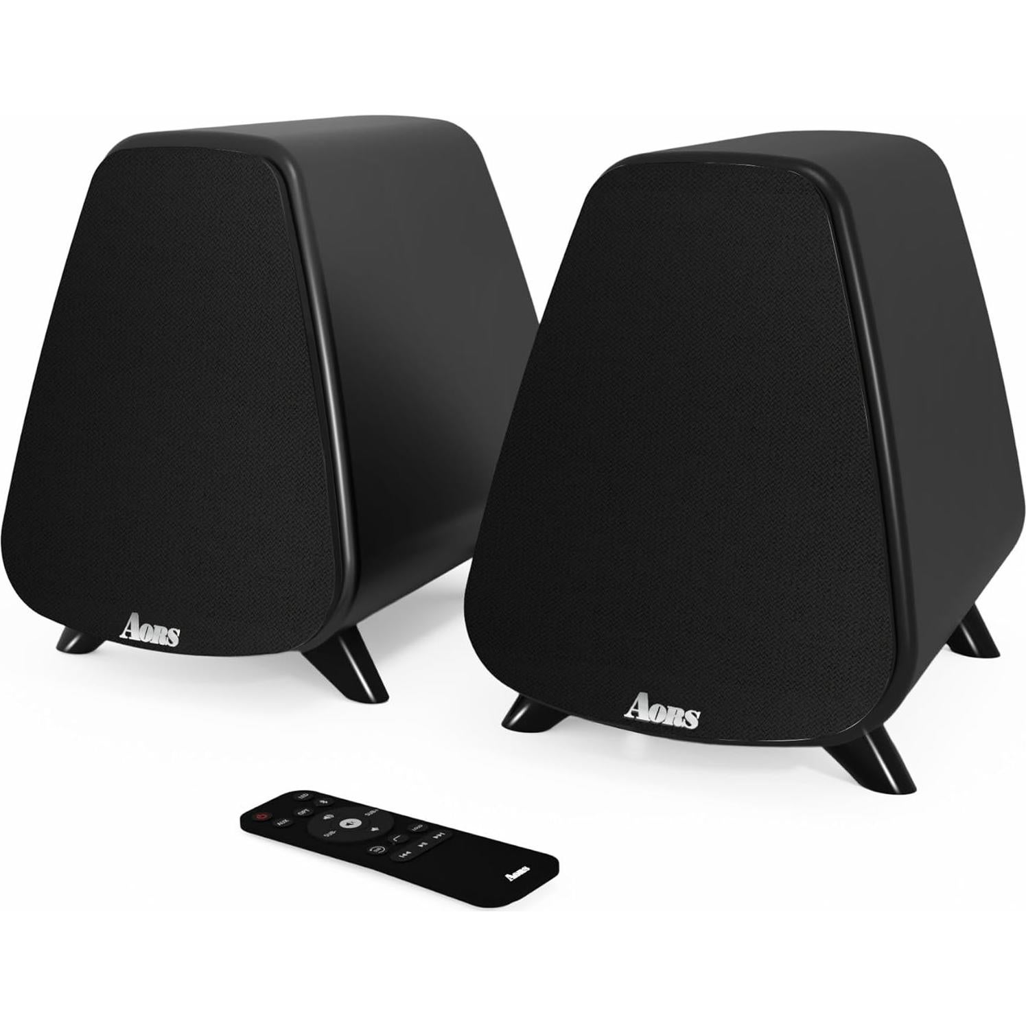 Altavoces Activos AORS AS31 - 80W RMS, Bluetooth 5.3, Madera Negra