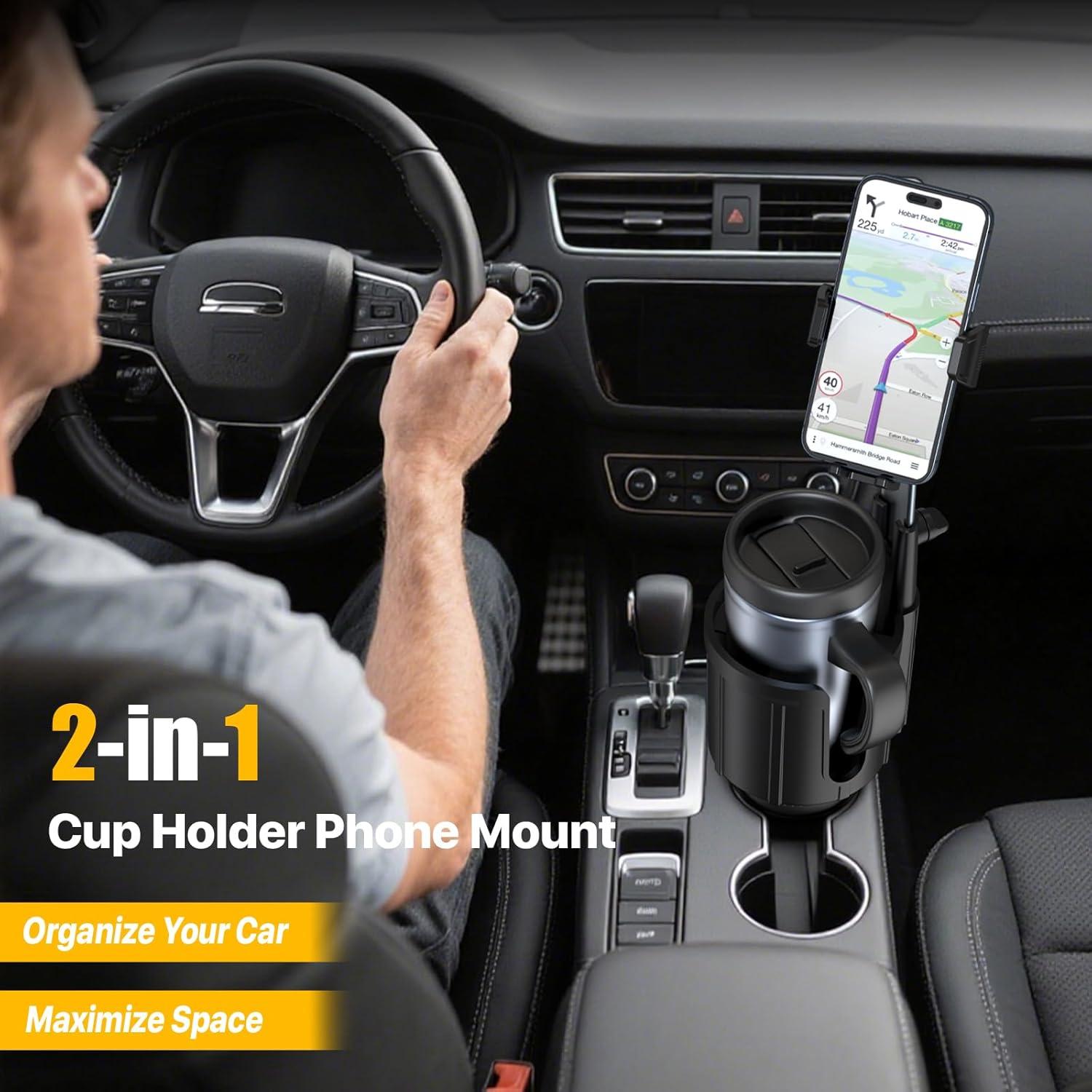 Soporte para teléfono de coche AKREDERY 2 en 1 ajustable negro