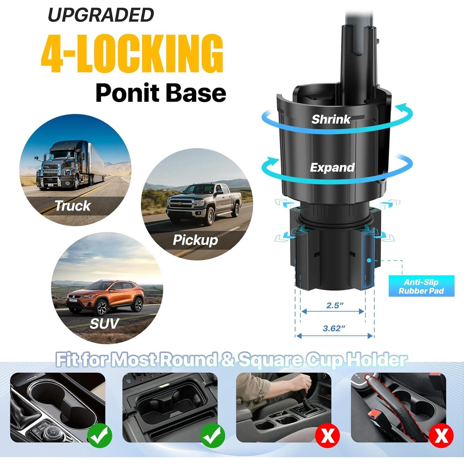 Soporte para teléfono de coche AKREDERY 2 en 1 ajustable negro