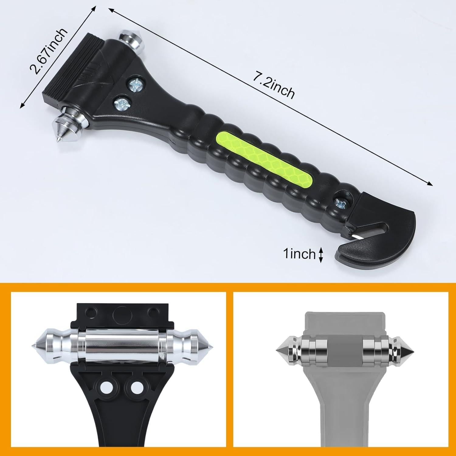 Herramienta de Escape de Emergencia Yiader 2-en-1 Rompe Vidrios y Cortador de Cinturón