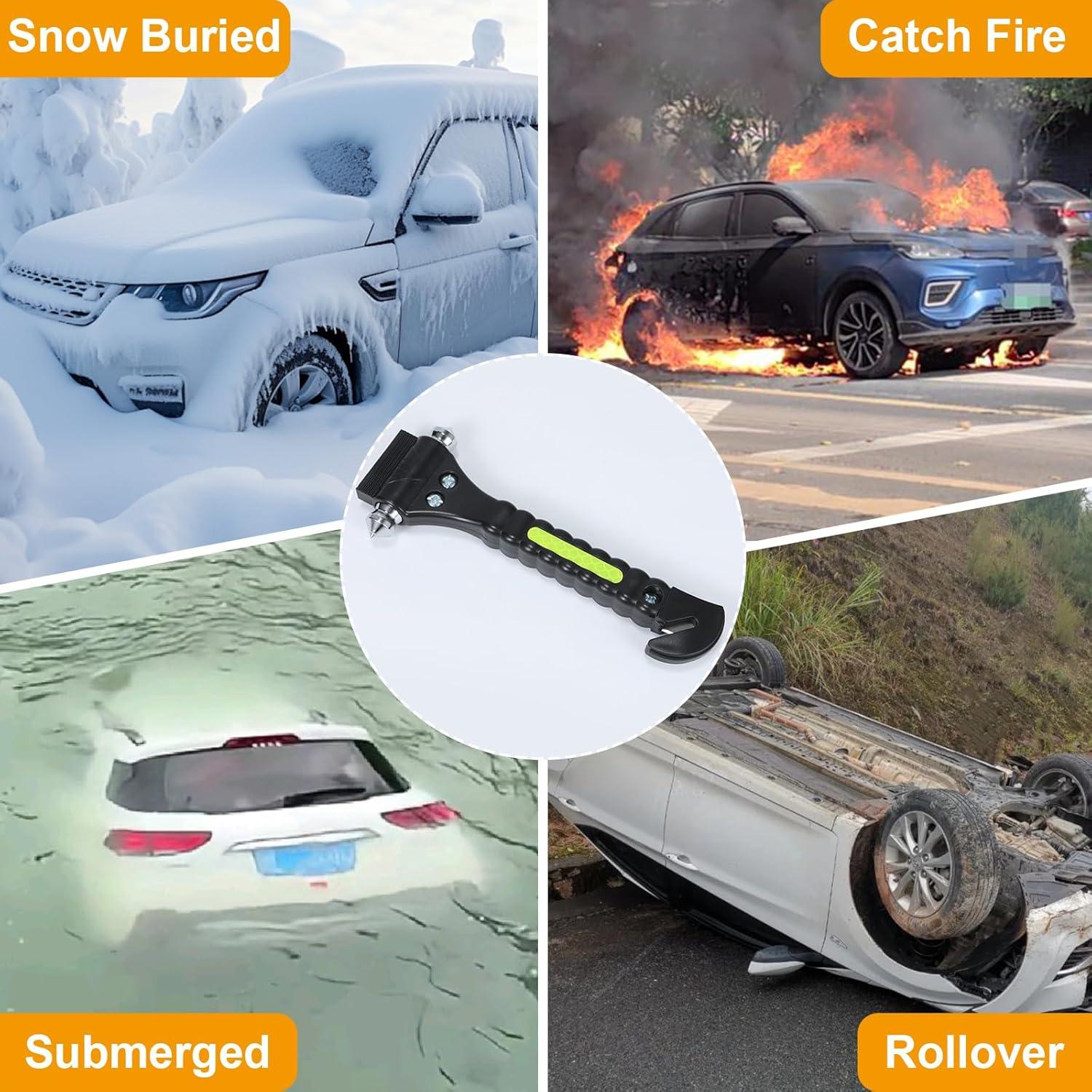 Herramienta de Escape de Emergencia Yiader 2-en-1 Rompe Vidrios y Cortador de Cinturón