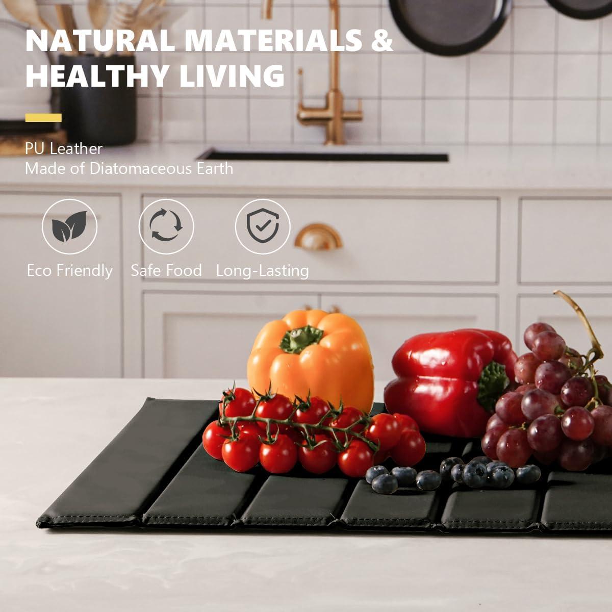 Alfombrilla de Secado de Platos DOMACI 66x41 cm Diatomita Negra