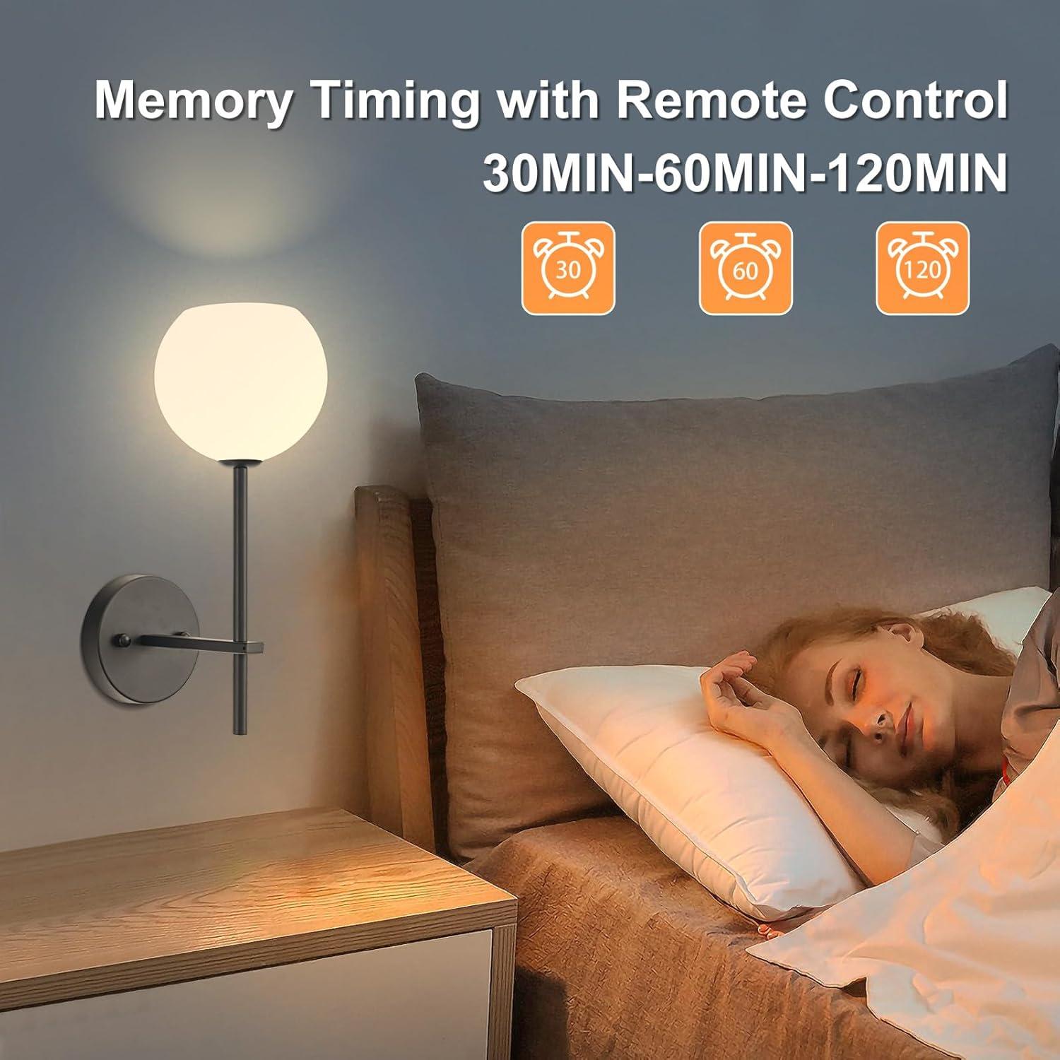 Juego de 2 apliques de pared recargables Keep Shinning negros