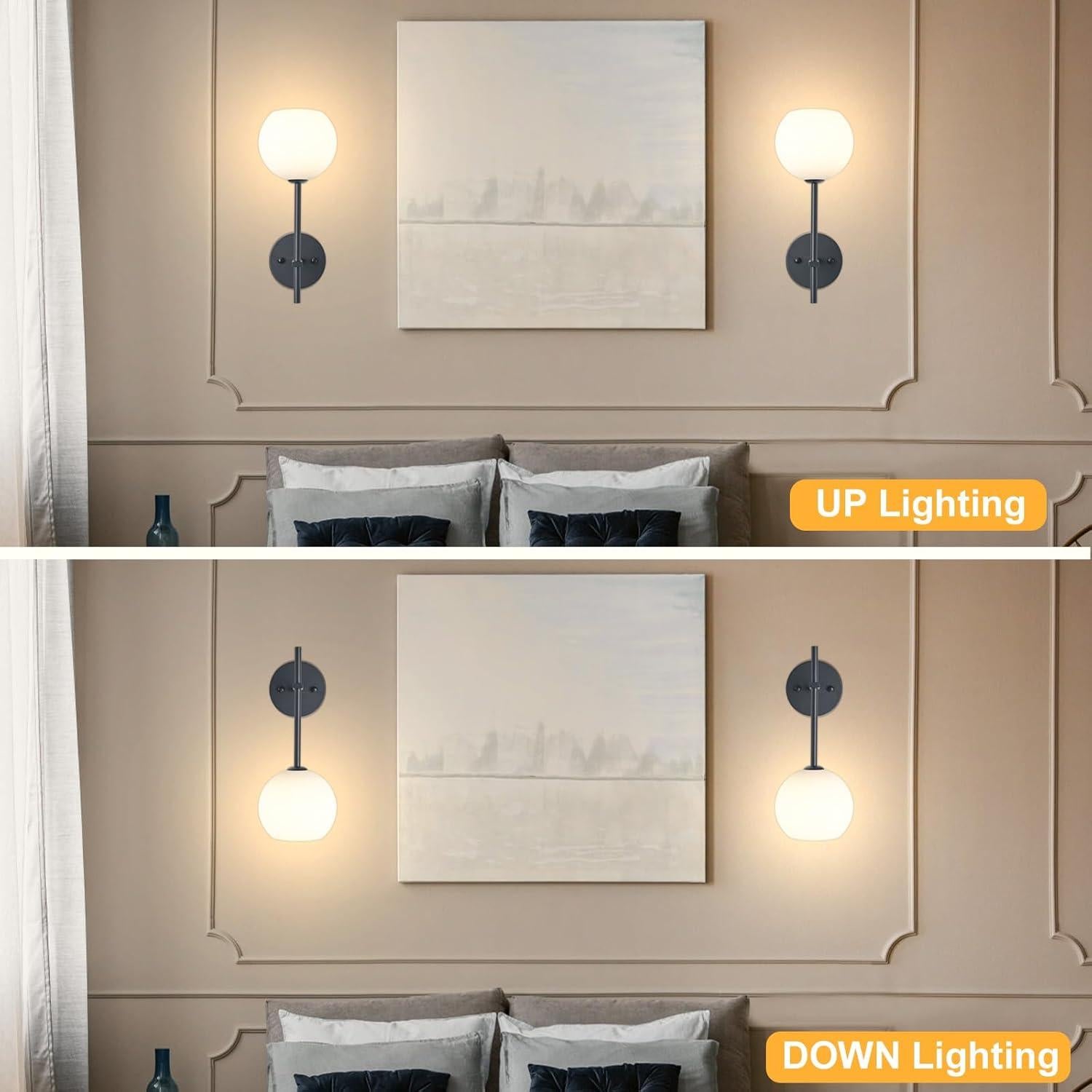 Juego de 2 apliques de pared recargables Keep Shinning negros