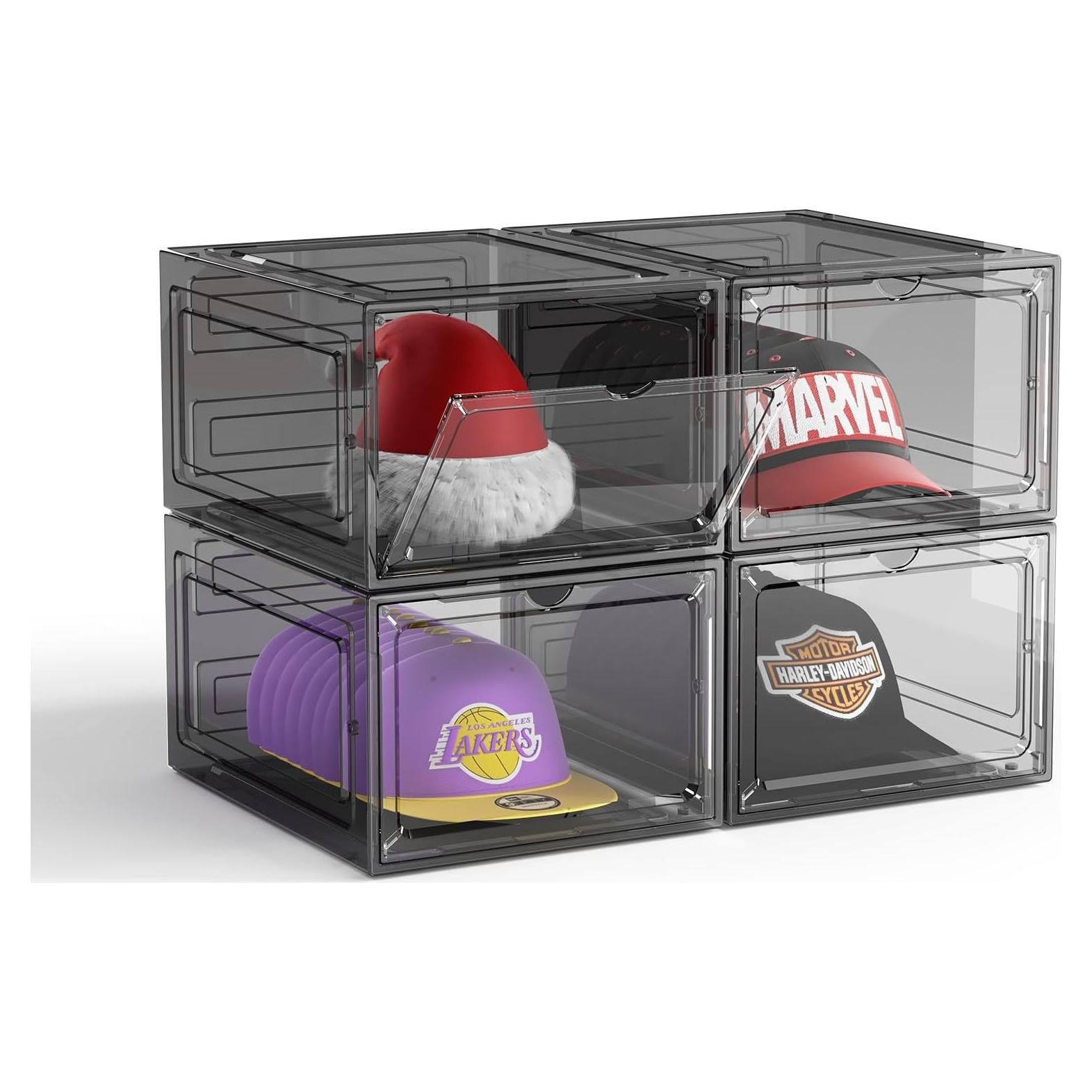 Caja Organizadora de Gorras ZHAIXIAONIAN 4 Piezas Transparente