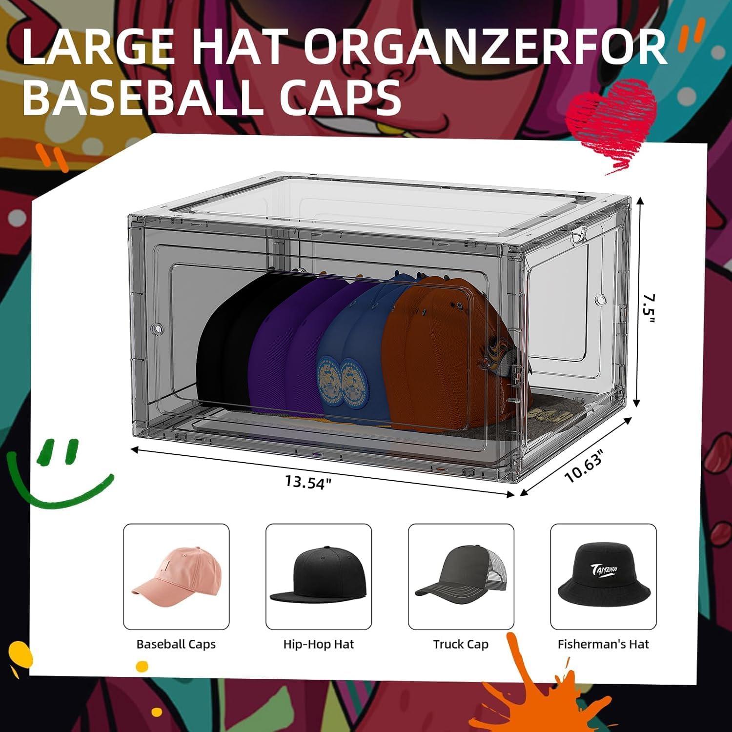 Caja Organizadora de Gorras ZHAIXIAONIAN 4 Piezas Transparente