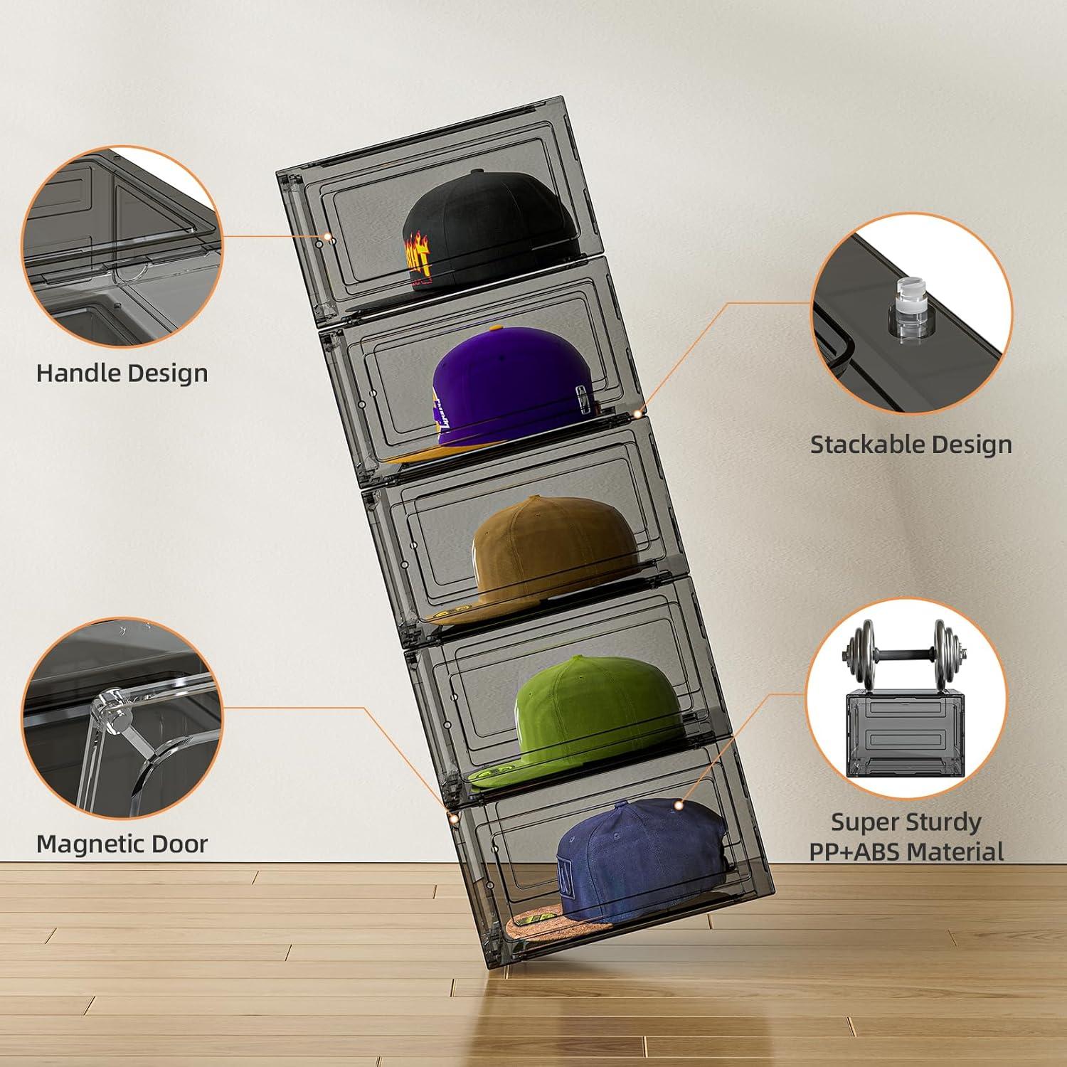 Caja Organizadora de Gorras ZHAIXIAONIAN 4 Piezas Transparente