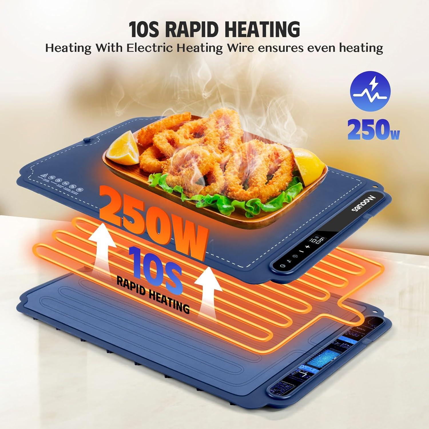 Bandeja Calentadora Eléctrica Mooues SH006 250W Azul