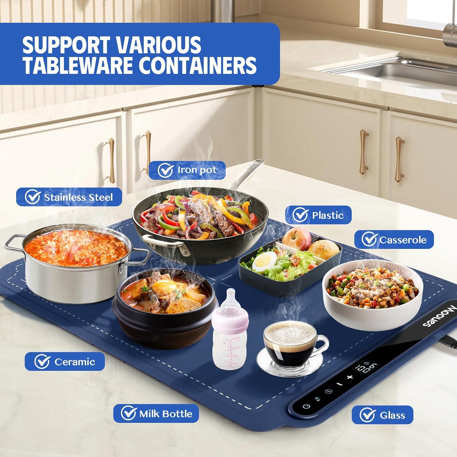 Bandeja Calentadora Eléctrica Mooues SH006 250W Azul