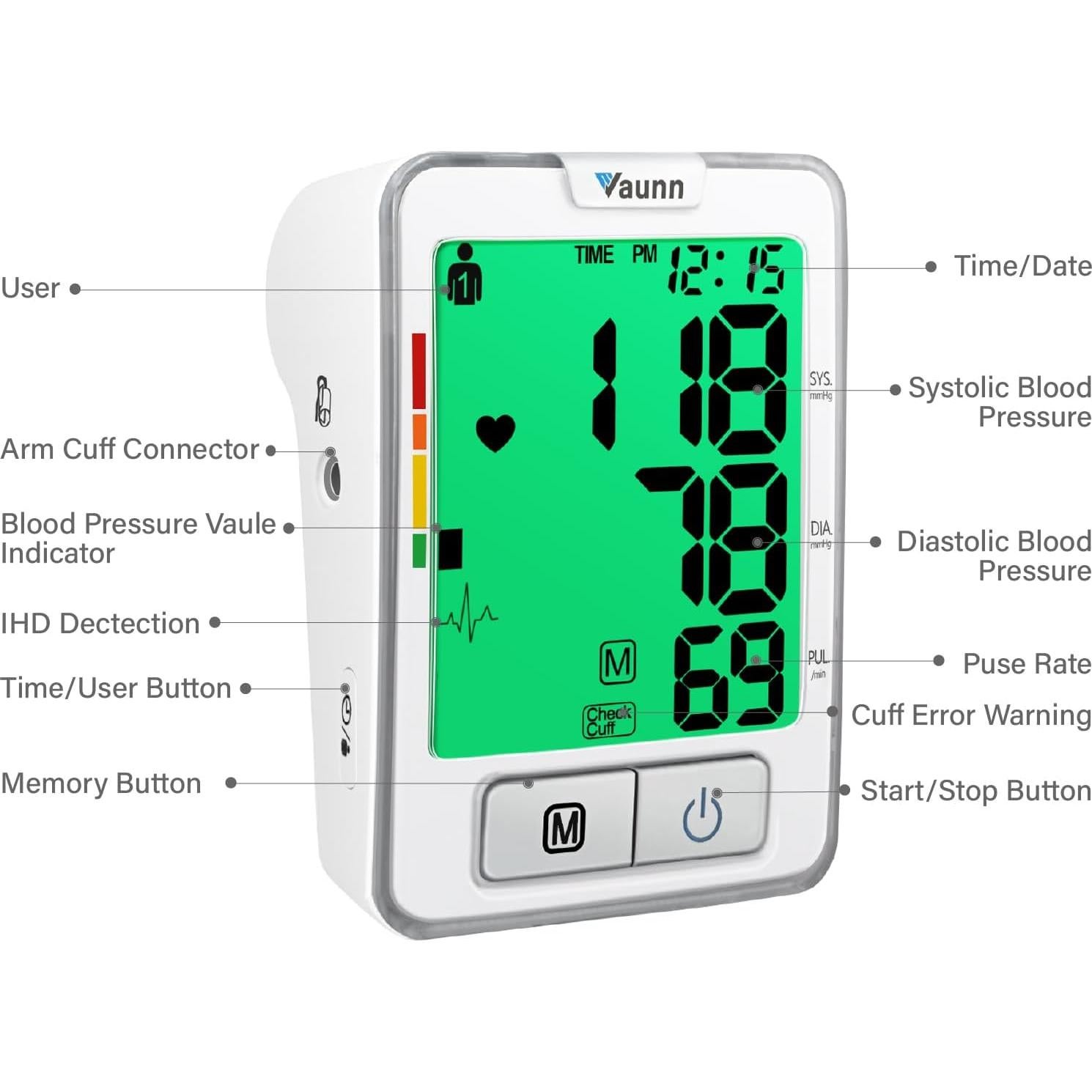 Monitor Automático de Presión Arterial Vaunn Medical Grande 32-52 cm