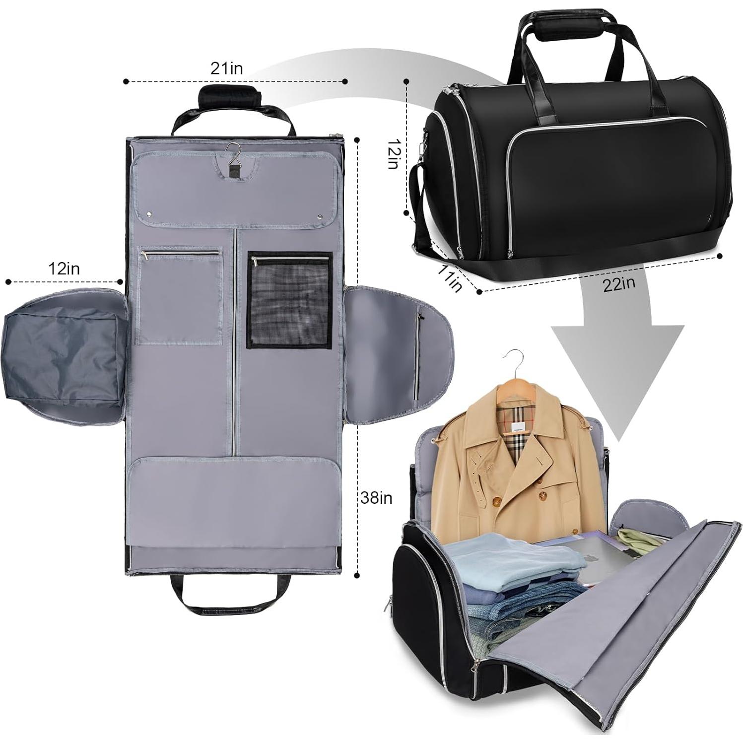 Bolsa de viaje 40L Stillithou negra impermeable con compartimento