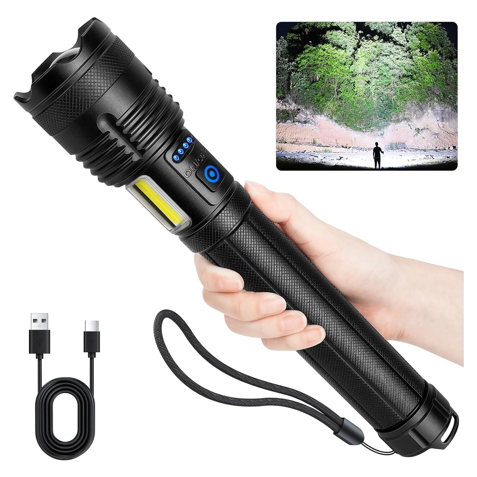 Linterna Recargable LED MILAOSHU P121 90000 Lúmenes 10000 mAh