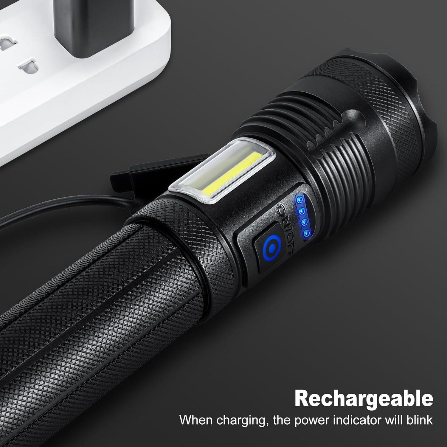 Linterna Recargable LED MILAOSHU P121 90000 Lúmenes 10000 mAh