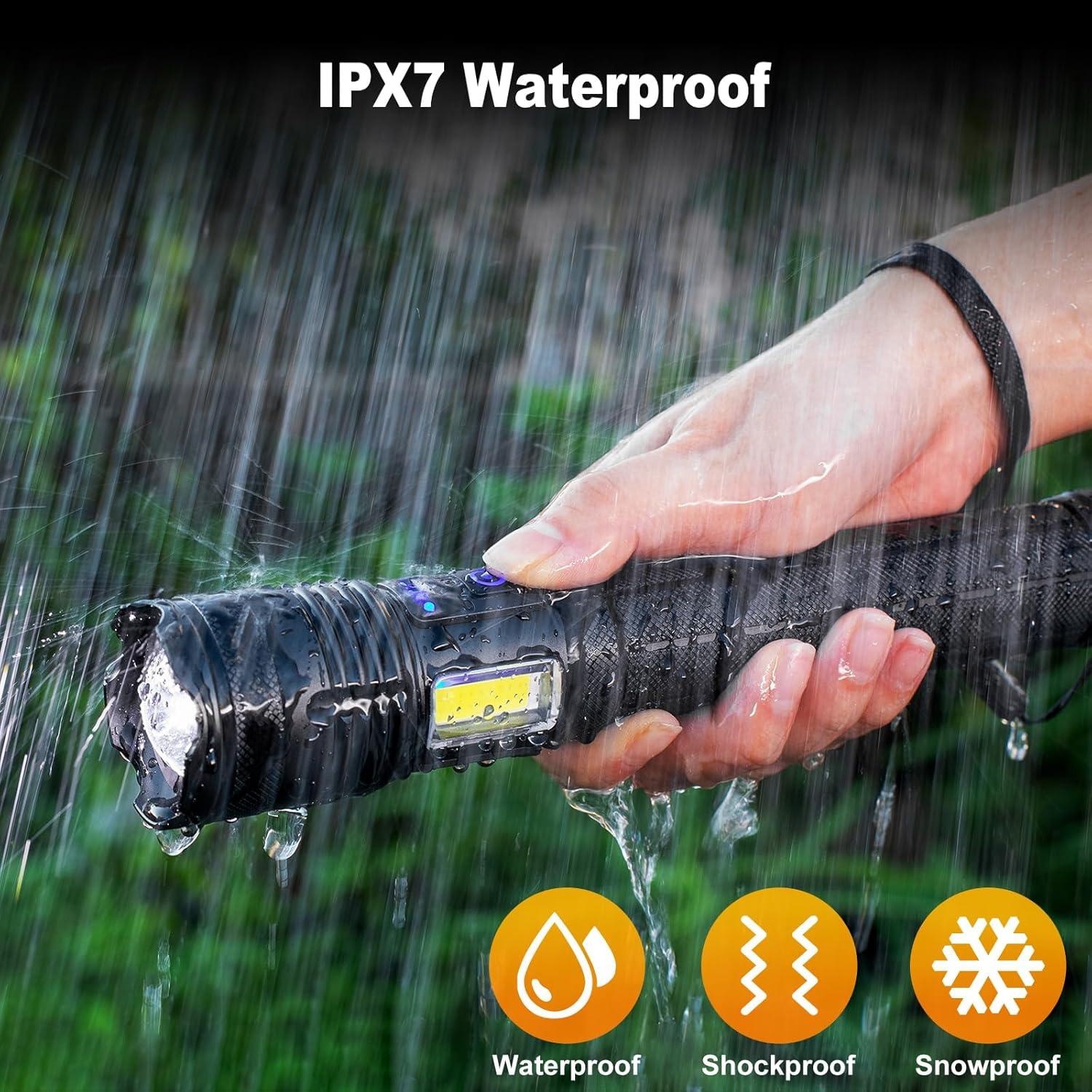 Linterna Recargable LED MILAOSHU P121 90000 Lúmenes 10000 mAh