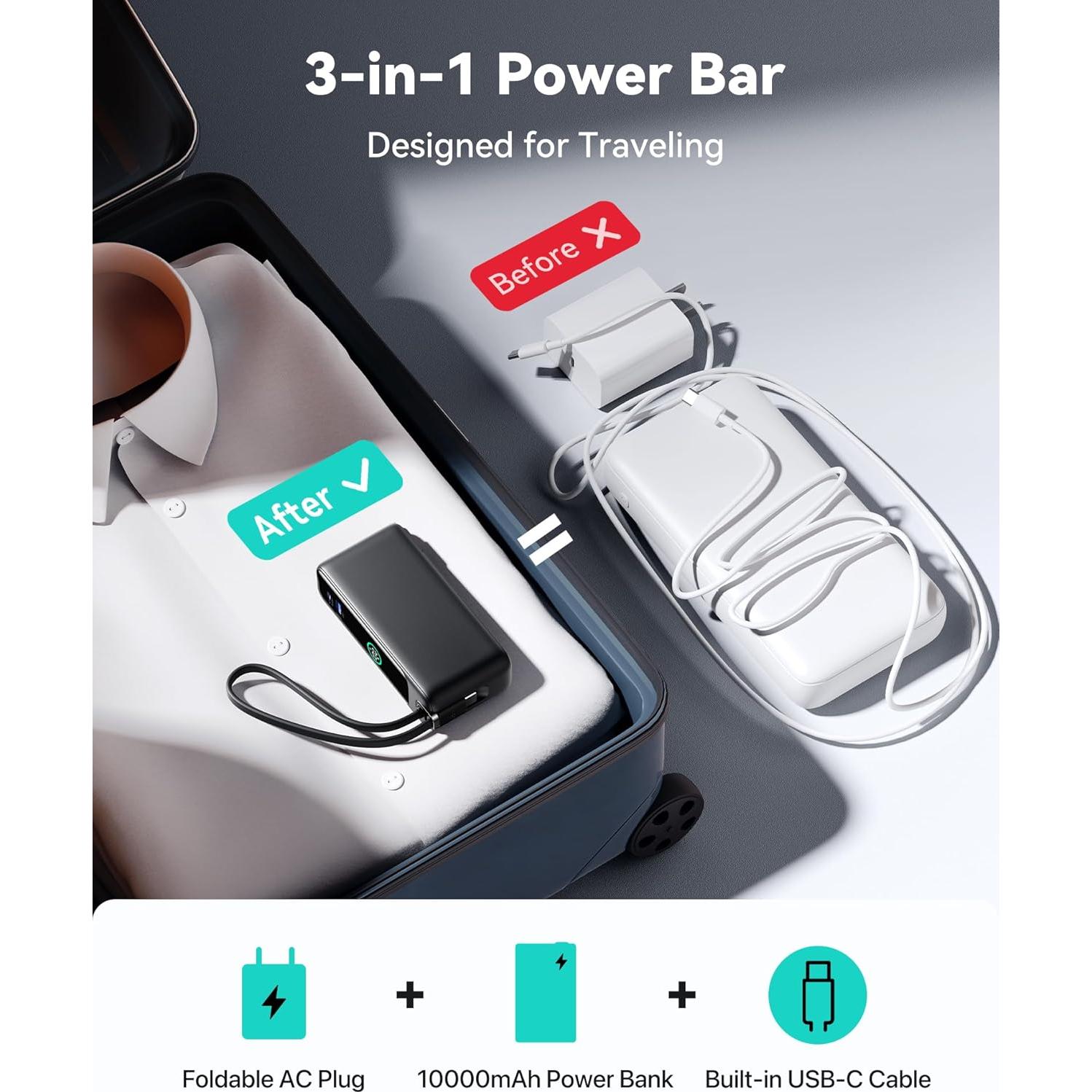 Cargador Portátil INIU 10000mAh 30W Carga Rápida USB-C