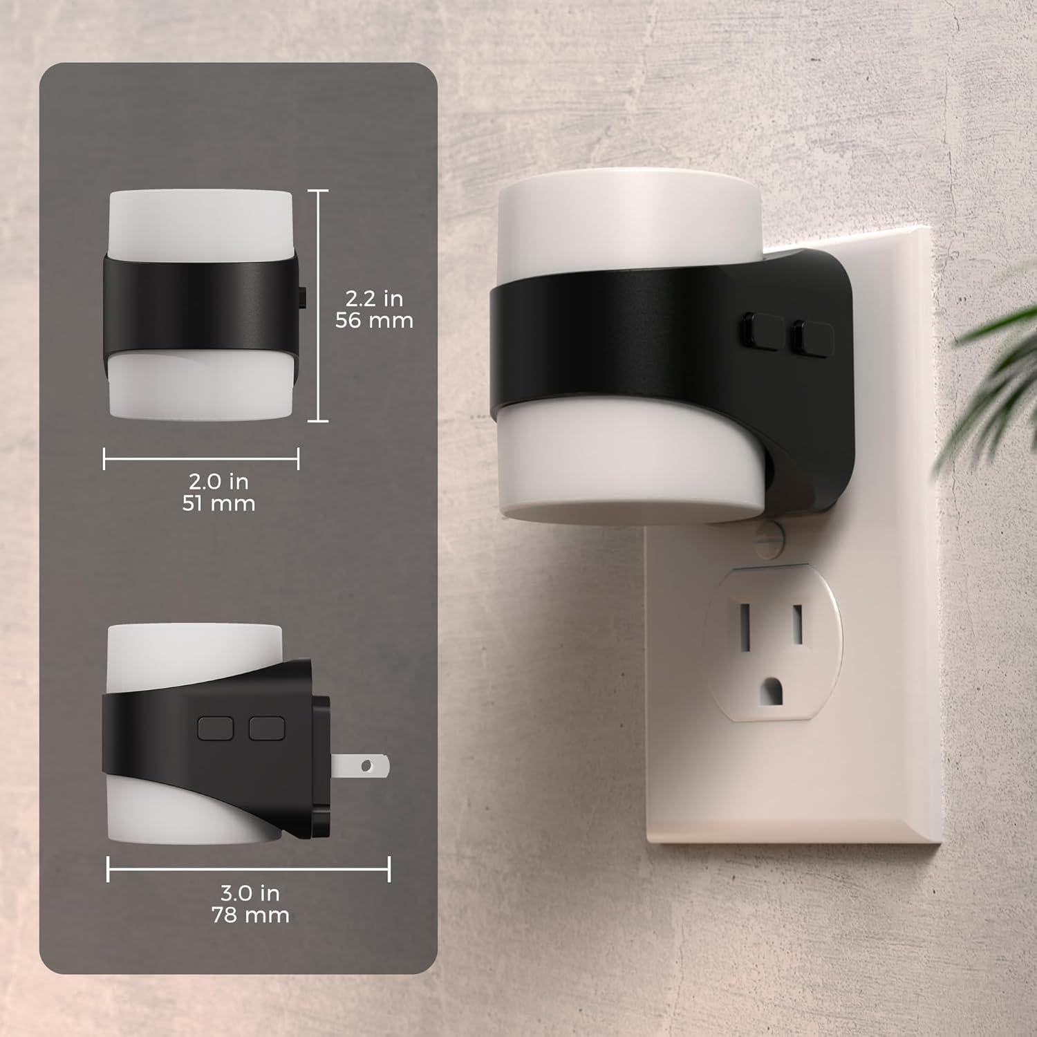 L LOHAS LED Luces Nocturnas Enchufables Dimmables 1W 2 Pzas