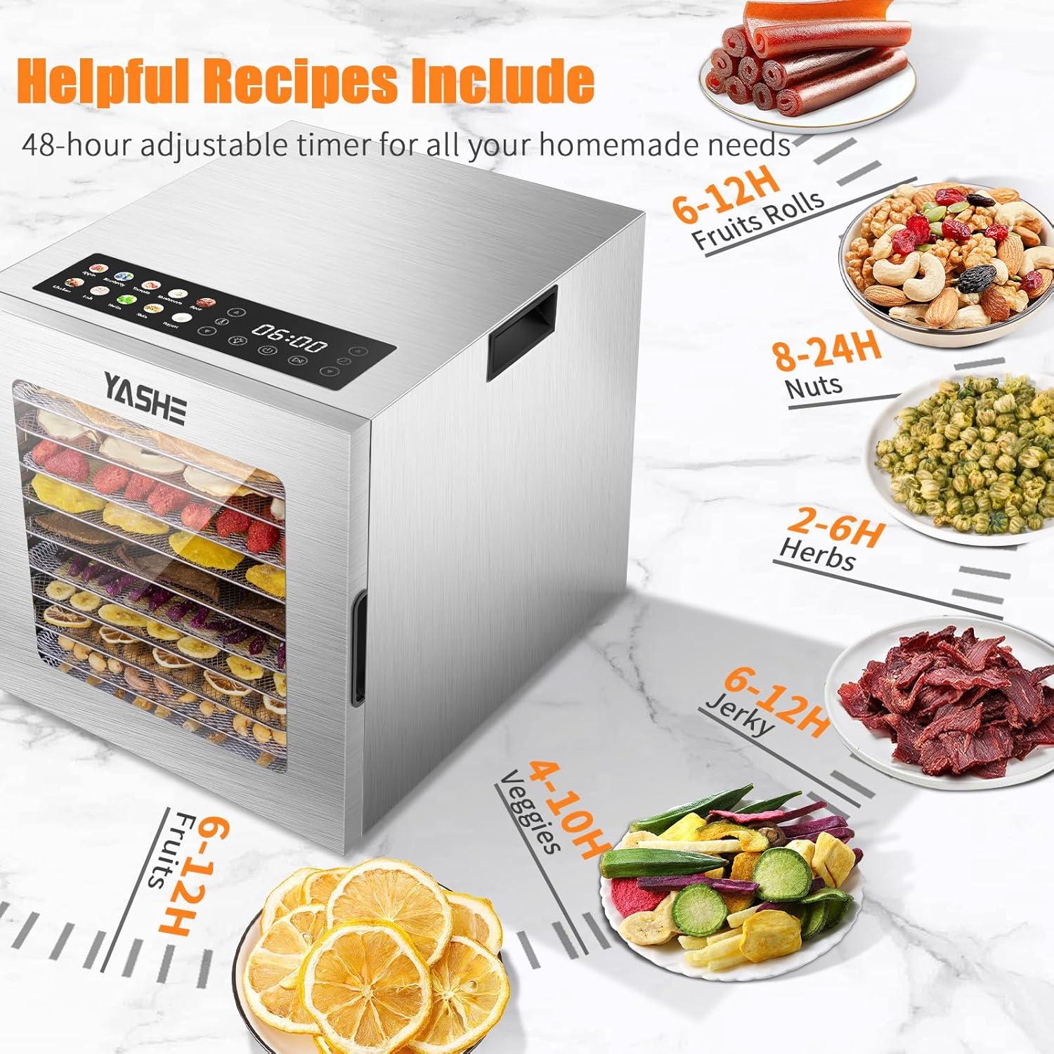 Deshidratadora de Alimentos YASHE FD-1013A 10 Bandejas 850W