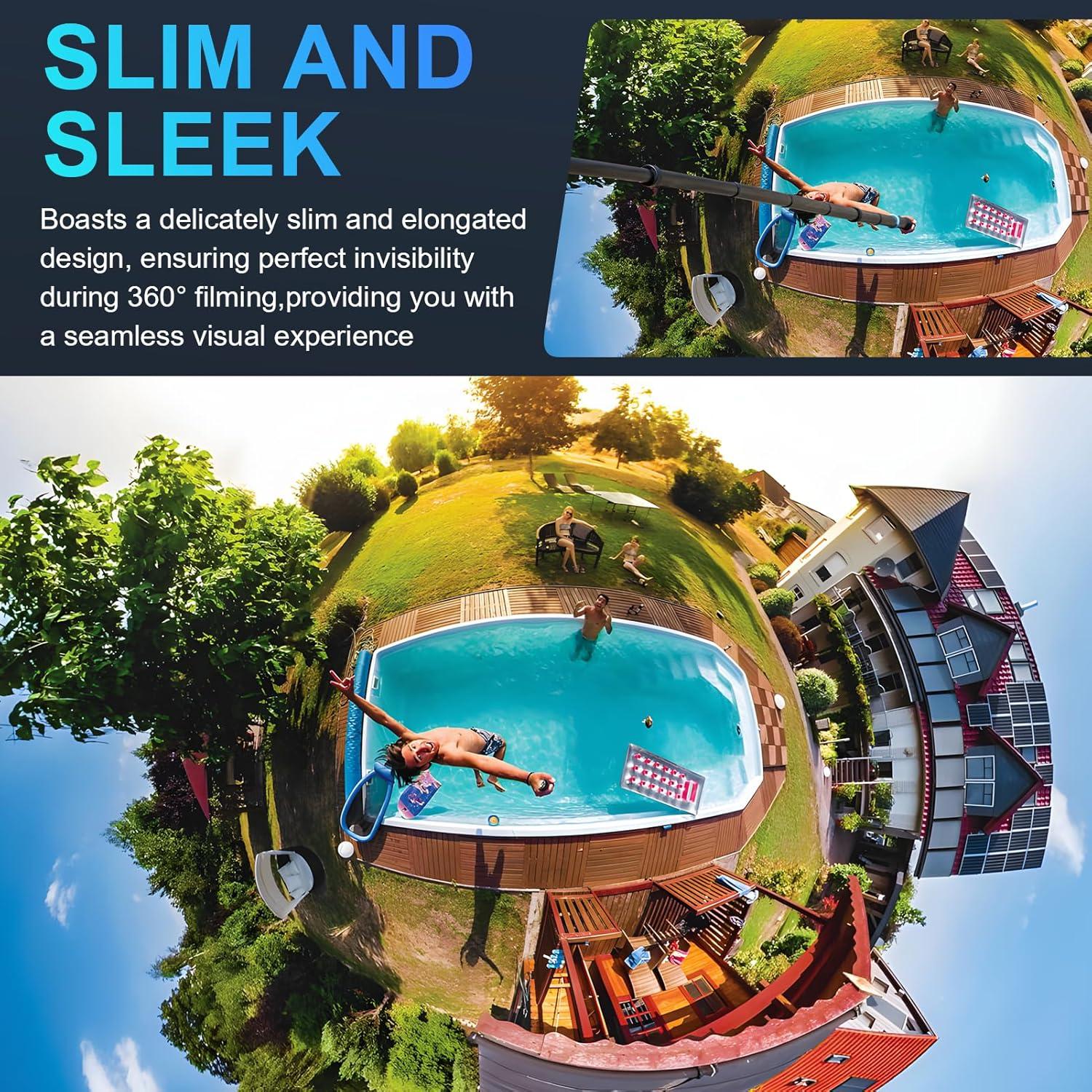 Selfie Stick Extensible 3m Qishang para Cámaras de Acción Azul